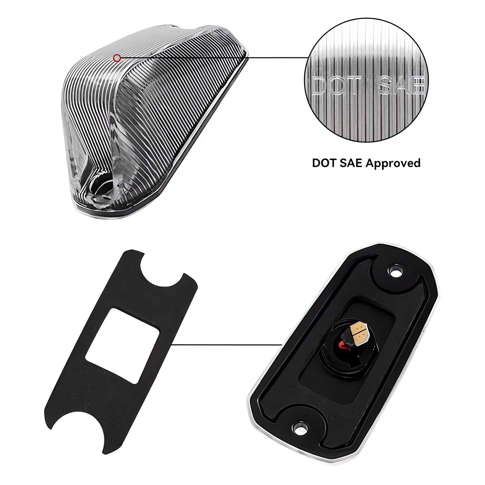 KOMAS Cab Roof Top Marker Lights Amber Led Clearance Running Lamps Compatible with 2014-2023 Dodge Ram ProMaster 1500 2500 3500,5PCS (Clear Len)