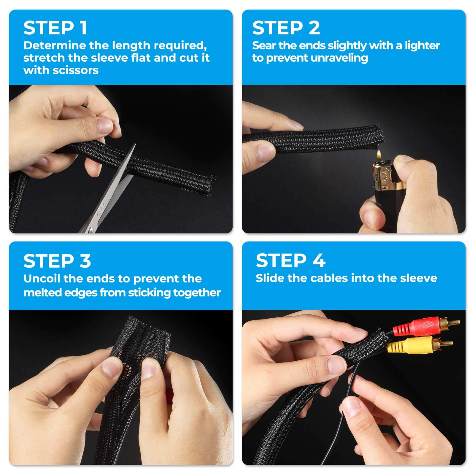 Yecaye 26ft 1/2 inch Cable Management Sleeves, Cord Protector Wire