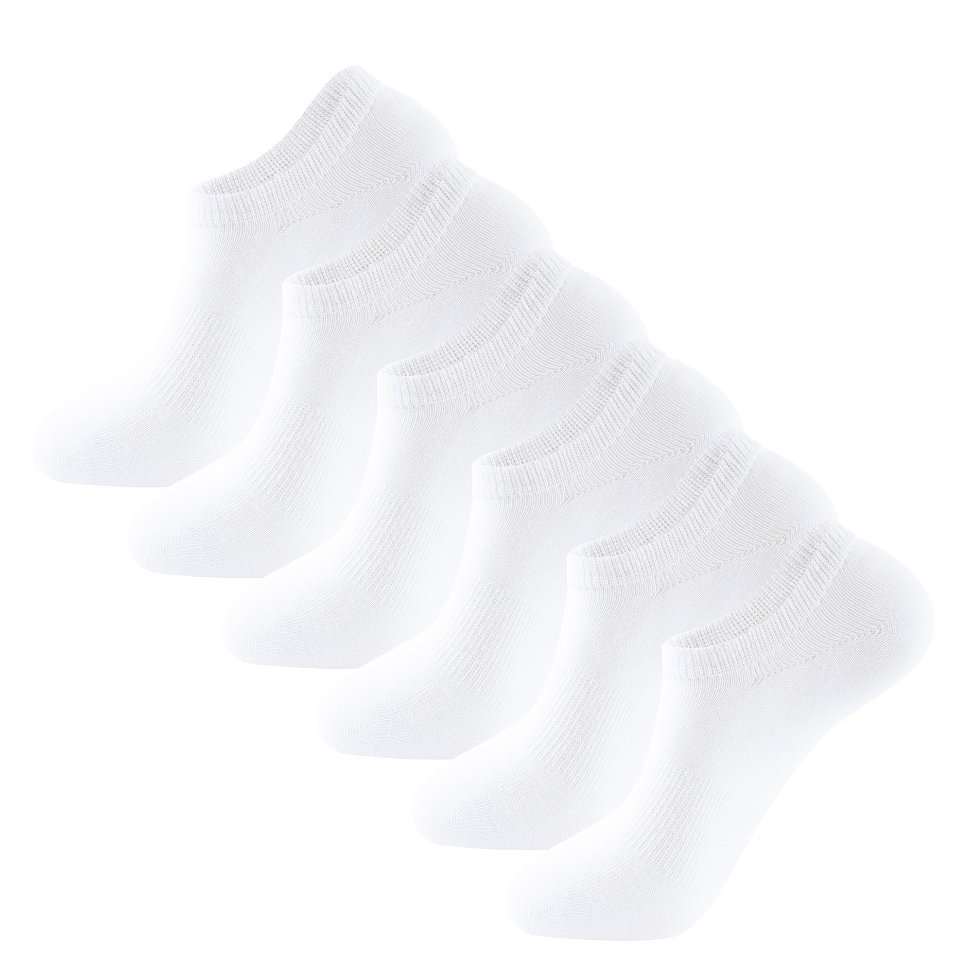 The Essentials Wardrobe 6PK Ladies Low Cut Trainer Socks - UK 4-8/EU 37-42 - White