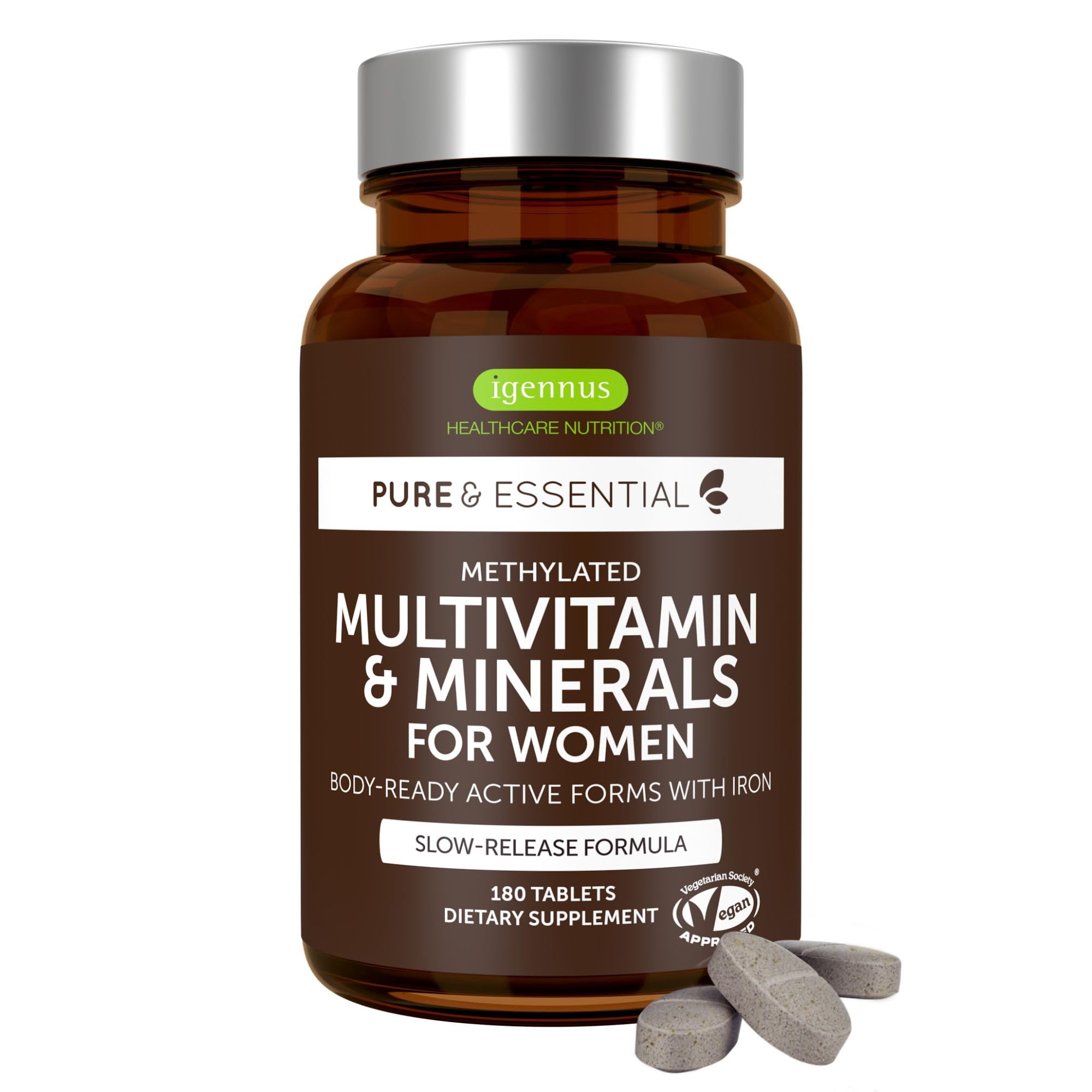 Igennus High Potency Methylated Multivitamin for Women with Gentle Iron