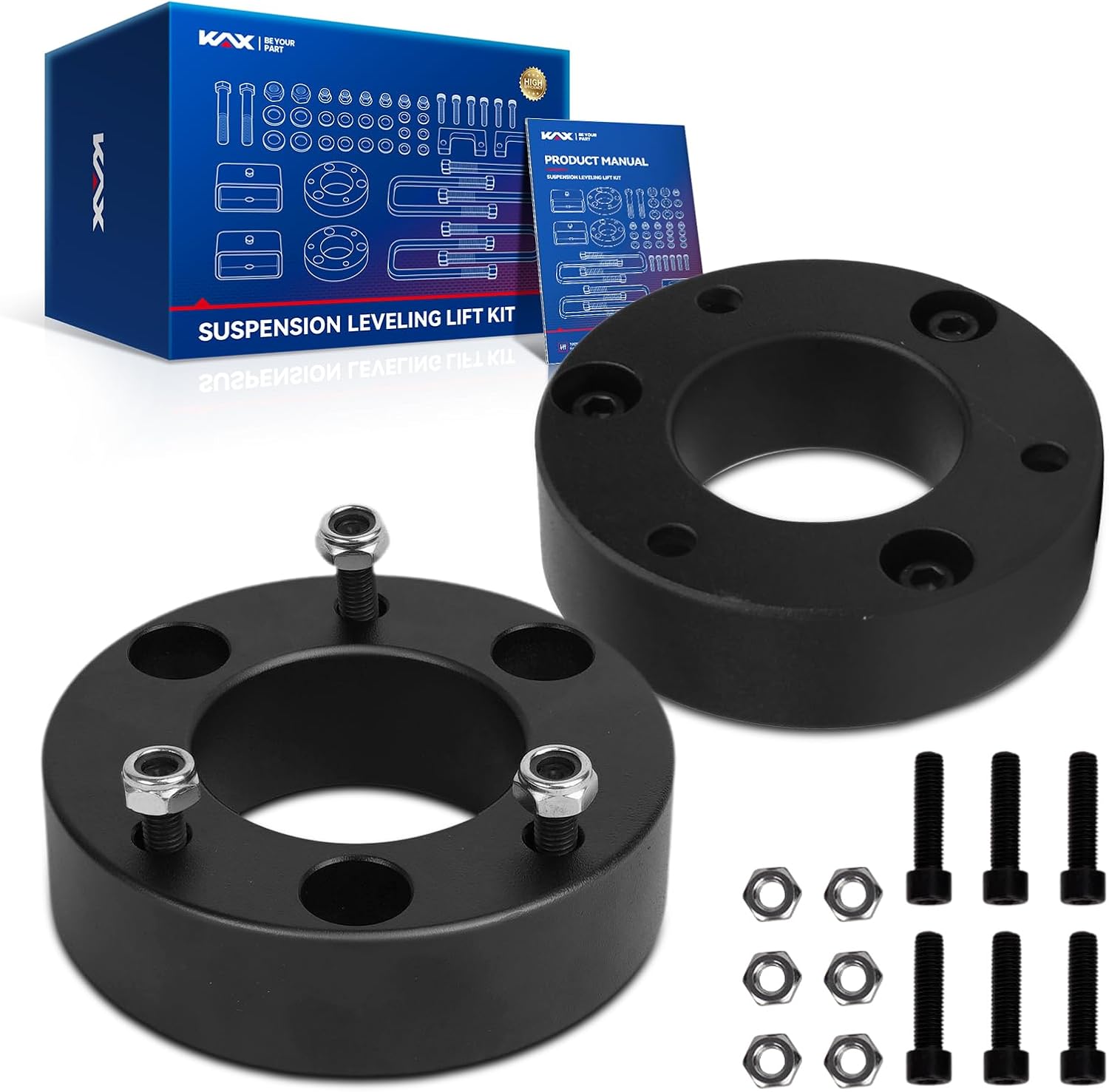 KAX 2“ Leveling Lift Kit Fit for 2007-2024 Silverado 1500, 2007-2024 Sierra 1500, Suspensions Strut Spacers Raise the Front 2 inch