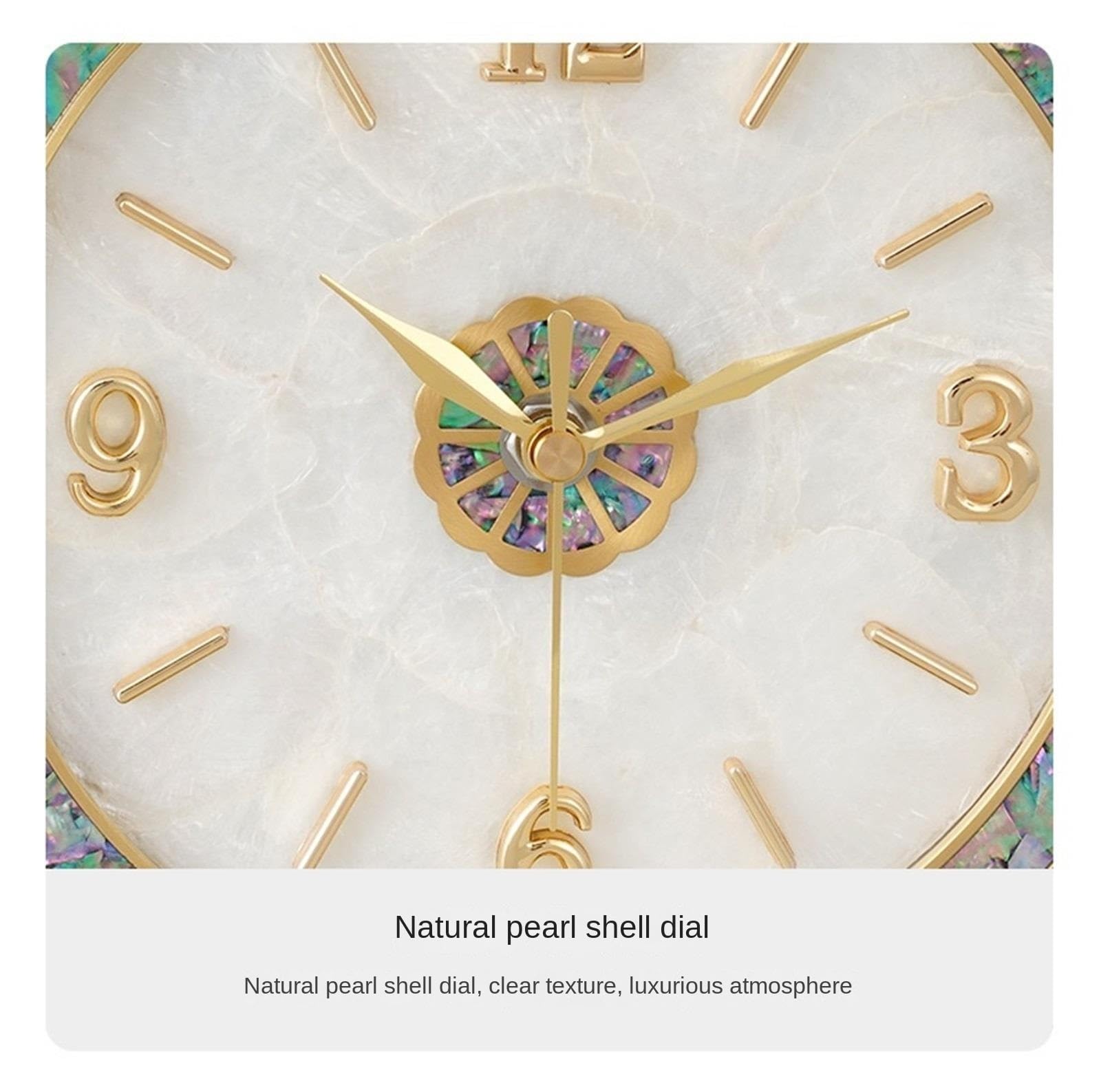 Kaminuhr Licht Shell Uhr Messing Hause Desktop Ornamente Wohnzimmer Tischuhr
