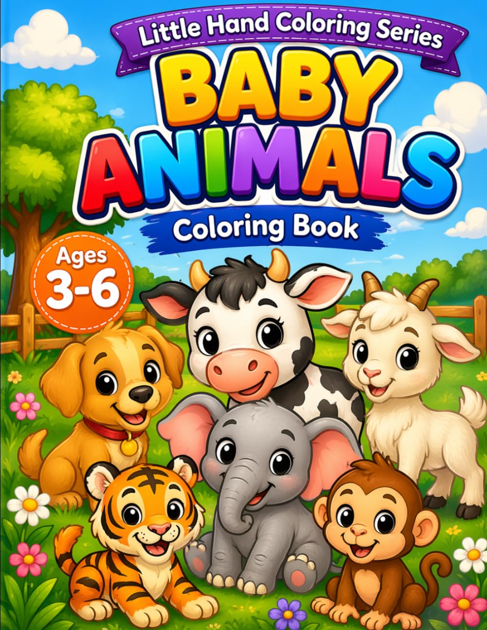 Baby Farm Animals Coloring Book for Kids Ages 3–6: Cute & Easy Baby Animal Coloring Pages with Bold Outlines, Color Examples & Bonus Pages (Little ... Easy Animal Coloring Books for Kids Ages 3–6)