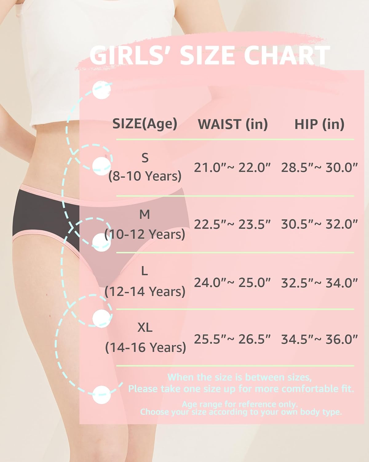 POPKOK Teen Girls Underwear Cotton Brief Panties 6 pack - Image 5