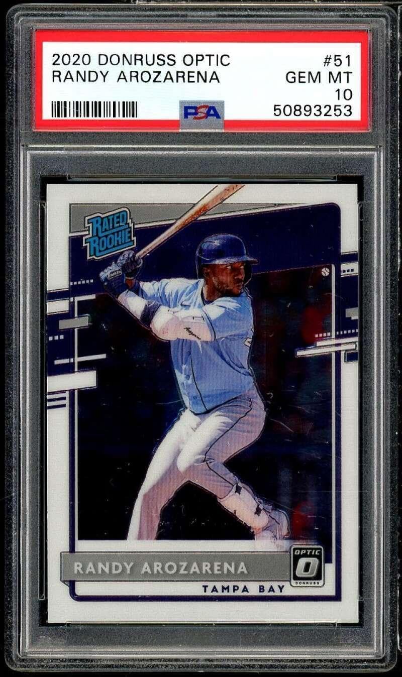 Randy Arozarena Rookie Card 2020 Donruss Optic #51 PSA 10 - Baseball Slabbed Rookie Cards