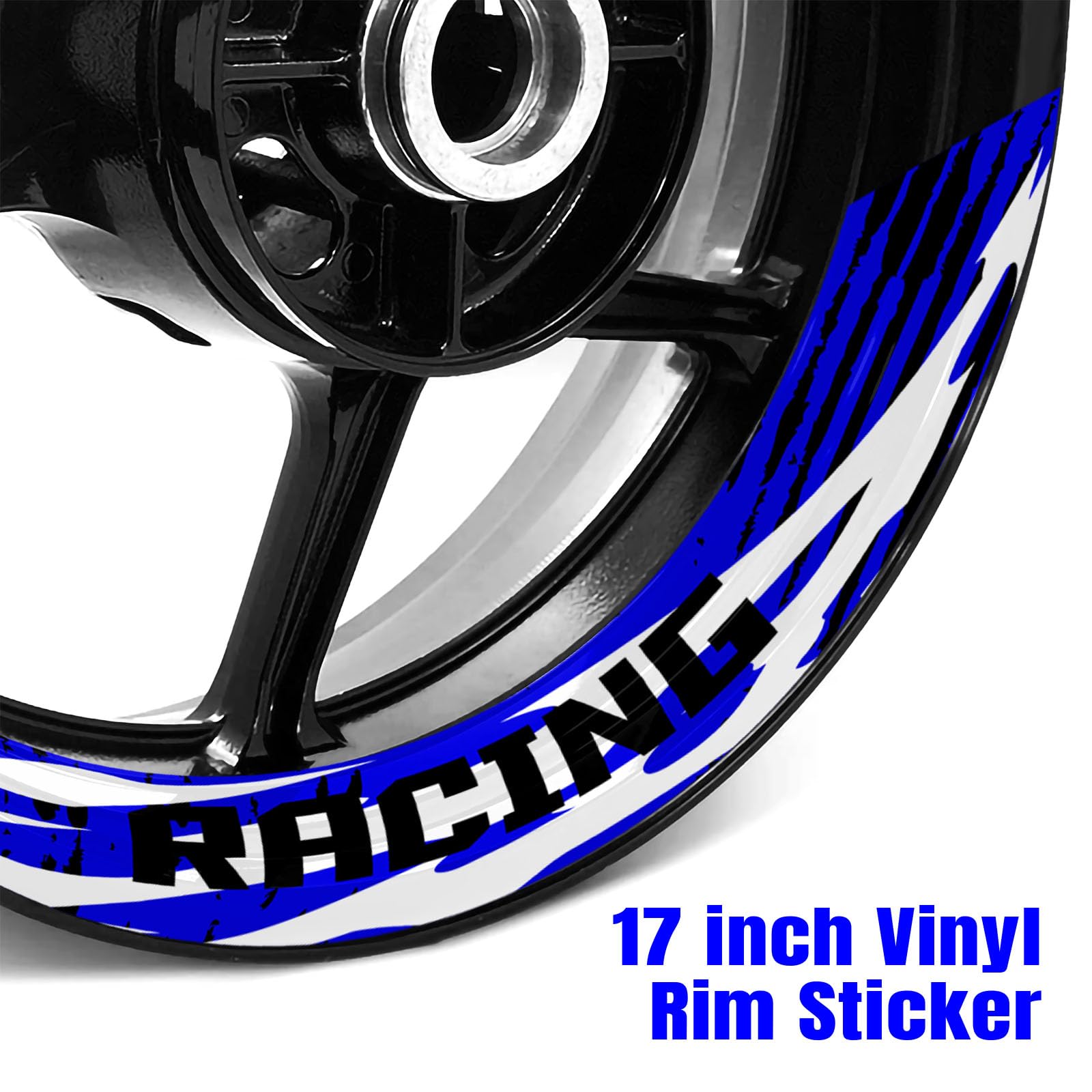 Autobahn88 Zestaw naklejek na felgi motocyklowe, kompatybilny z Ducati Scrambler Cafe Racer (2017-2019) (styl: S21W-Blue)
