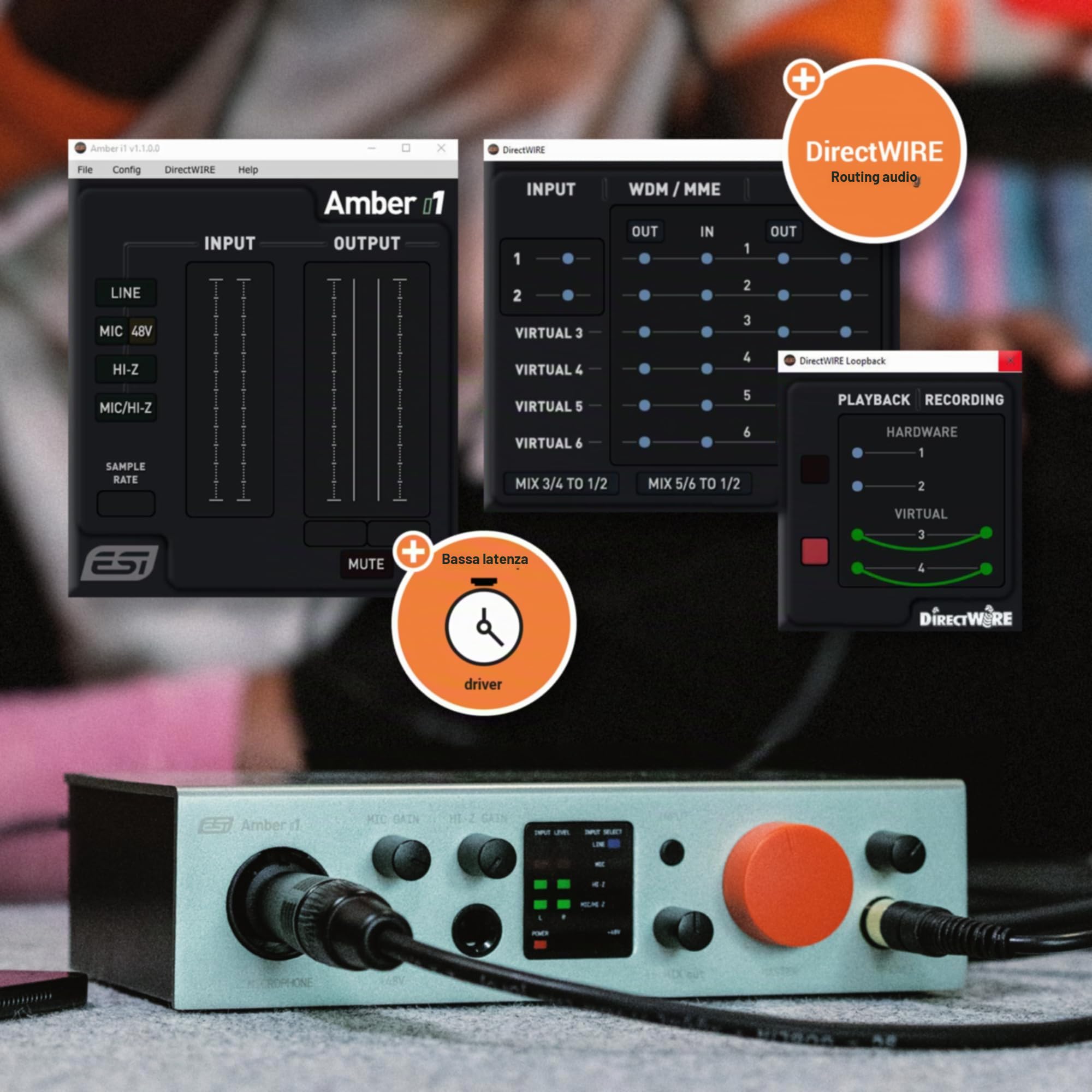ESI Amber i1 | Interfaccia audio professionale USB 24 bit / 192 kHz con 2 ingressi e 2 uscite