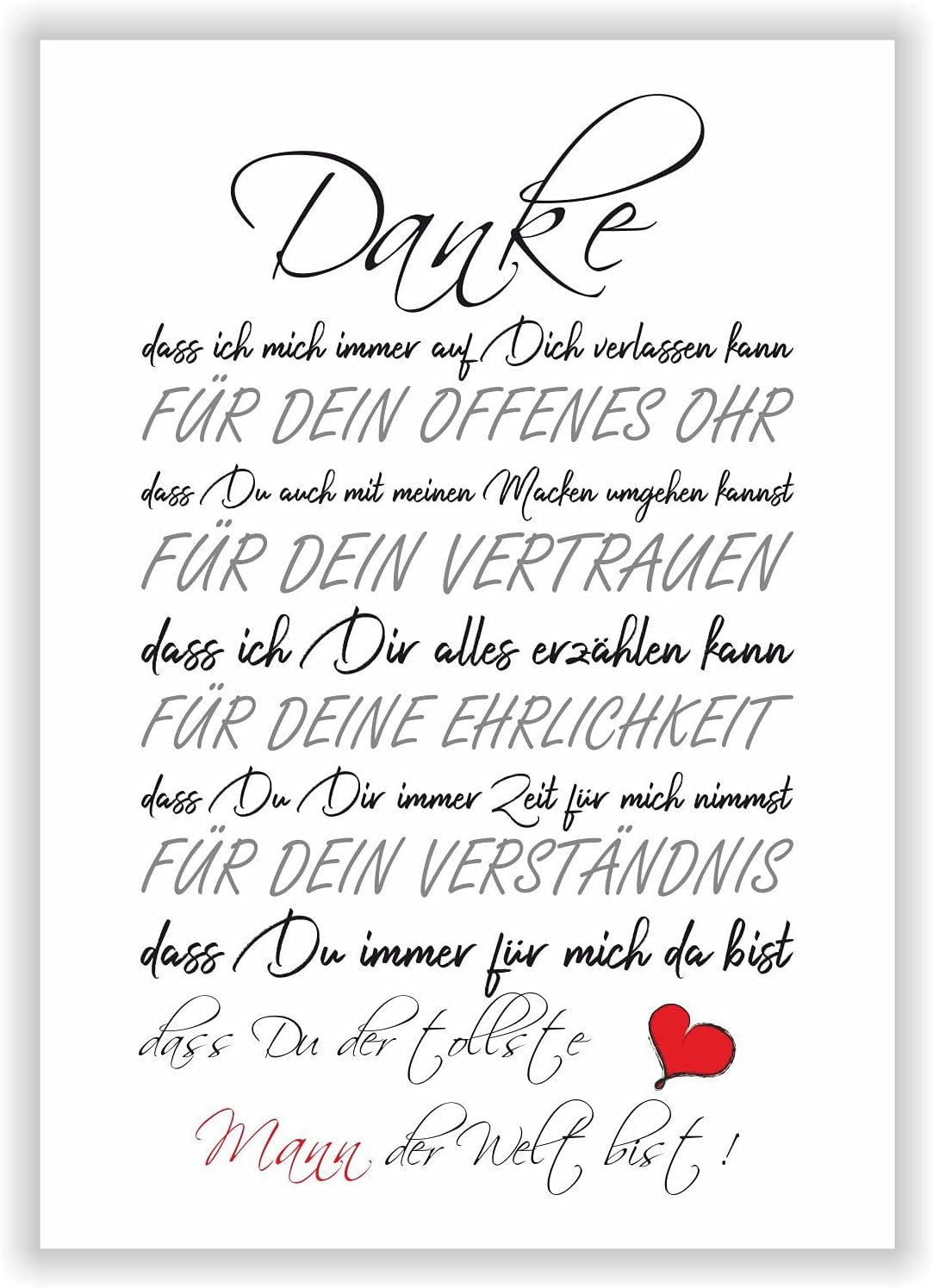 Du Bist Der Tollste Mann Der Welt Amazon.de: ARTFAVES® Holzbild mit Spruch - Danke, DASS Du Immer für