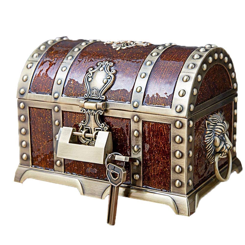 Schmuckschatulle, Schmuckkästchen, Mini-Kreativ-Schmuckkästchen, Organizer-Stil, Vintage-Piraten-Sammelbox, Aufbewahrungsbox für Schmuck, einfach und tragbar Beauty Comes