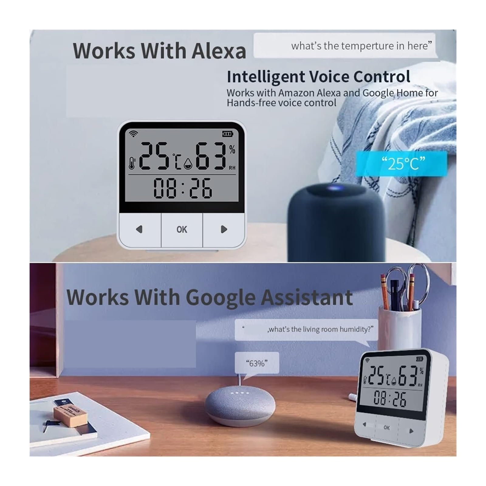 Termostat, Termometr Wewnętrzny Higrometr Cyfrowy WIFI Inteligentny Czujnik Temperatury I Wilgotności Z Wyświetlaczem LCD Aplikacja Mobilna Sterowanie Termostatem(3PCS)