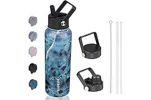 BJPKPK 40oz Insulated Water Drink Bottle with Straw Lid for Sports and Gym