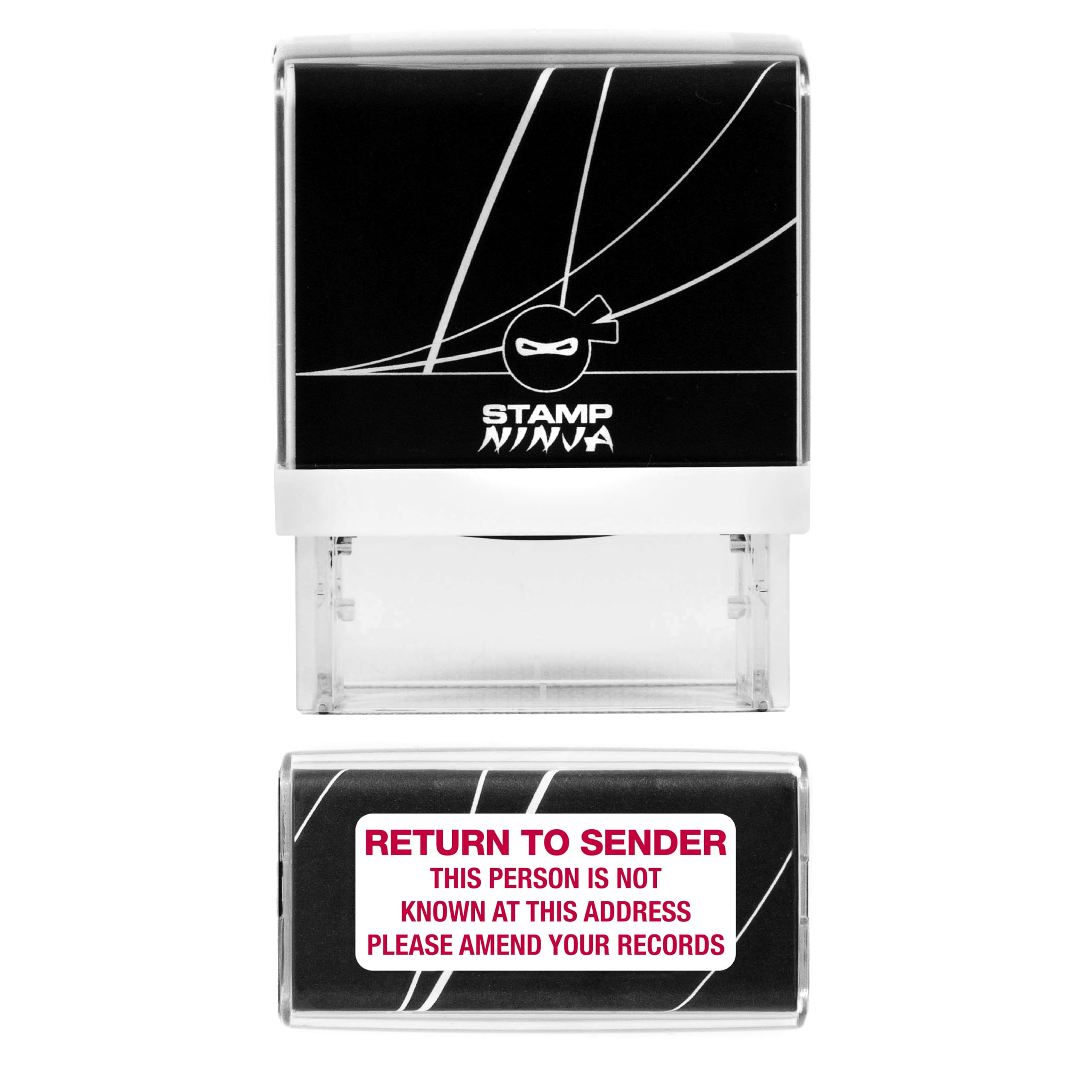 Stamp Ninja Red Ink Return To Sender Stamp - Self Inking - 37Mm X 12Mm (Red Ink)