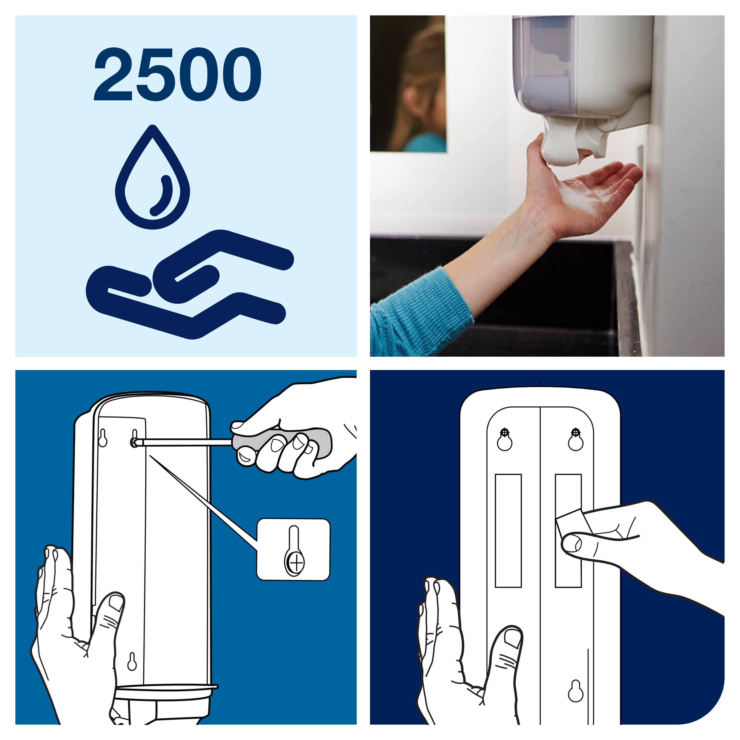 Tork Dispensador para el Cuidado de la Piel Blanco S4, Dispensador para jabón y desinfectante de manos, Línea Elevation, 561500