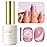 Imtiti Cat Eye Gel Nail Polish, 15ml Jelly Pink Glitter Cat Eye Gel Polish With Magnet Magnetic Crystal Holographic Galaxy Sparkly Soak Off UV Led Manicure