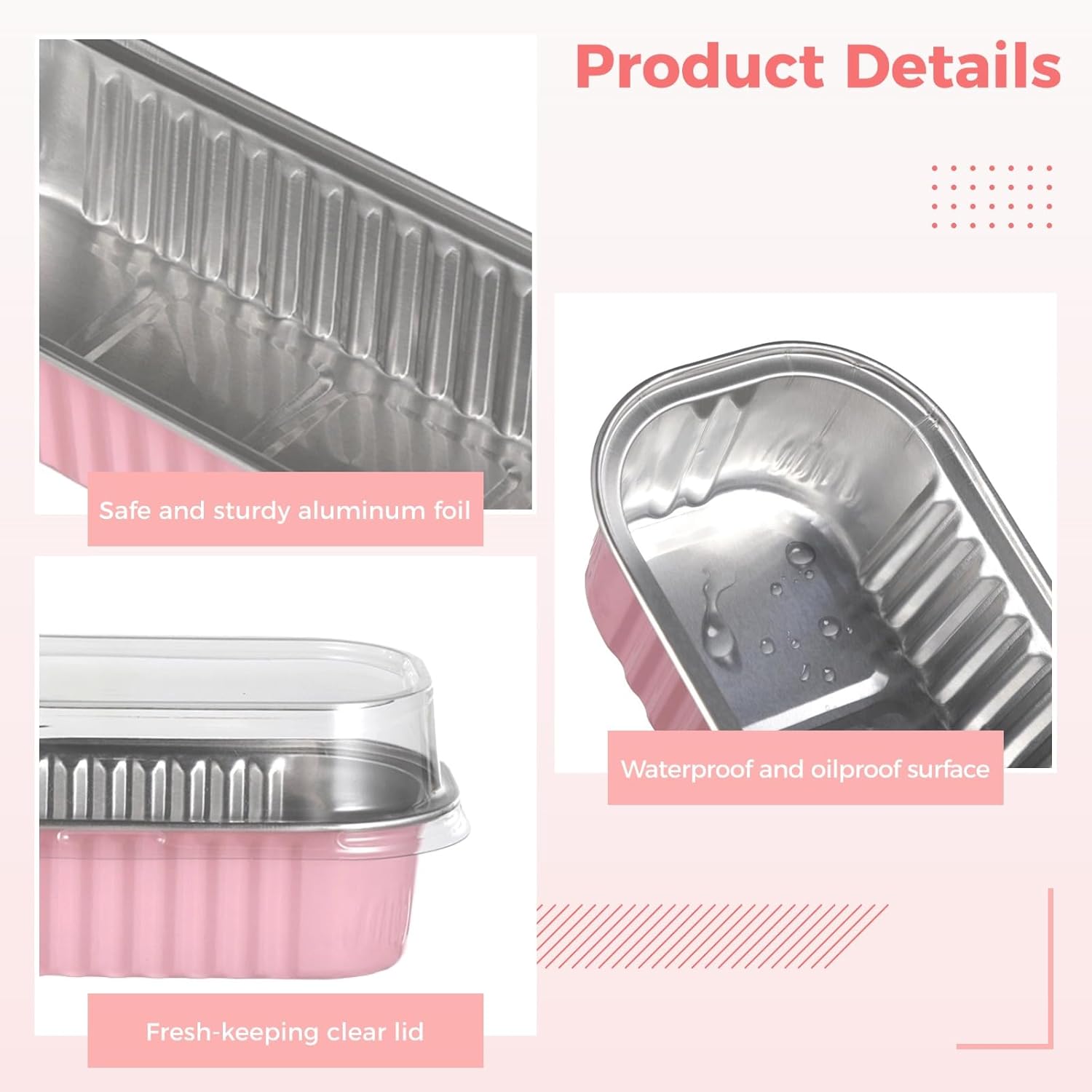 OMISTAR 100 Pcs Mini Cake Pans with Lids and Spoons Sealing Stickers,6.8oz Mini Loaf Pans with Lids, Disposable Mini Aluminum Foil Loaf Pans, Small Cake Containers With Lids - Image 4