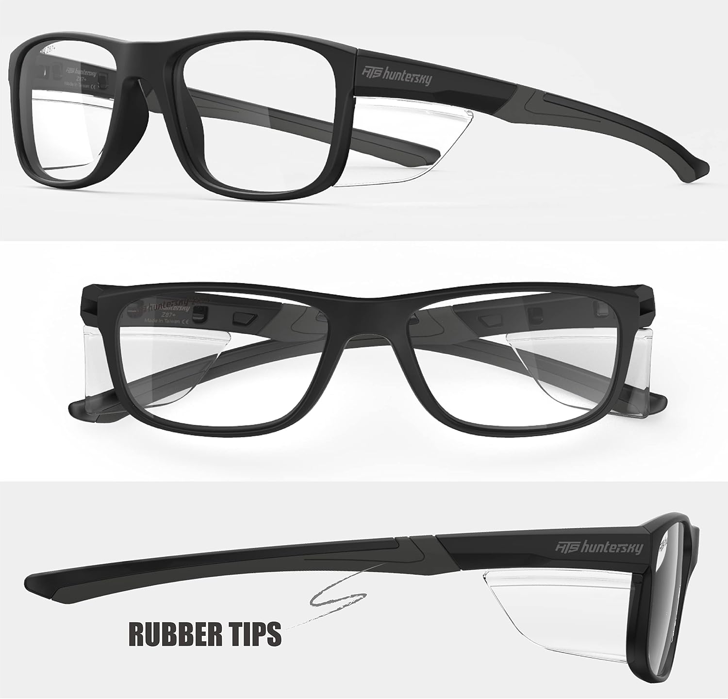HTS HUNTERSKY TR90NZZ Safety Glasses with Side Shield Small Size Women Men ANSI Z87 Anti Fog Scratch Resistant Lab Pickleball