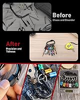 Vista 5 de Katerk 10 piezas de destornillador de 1/4 pulgadas, mango hexagonal, aleación de aluminio, soporte para brocas, barra de extensión de cambio rápido