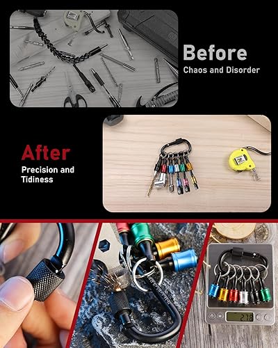 Miniatura 5 de Katerk 10 piezas de 14 de pulgada con vástago hexagonal de aleación de aluminio para destornillador, ligero, barra de extensión de cambio rápido,