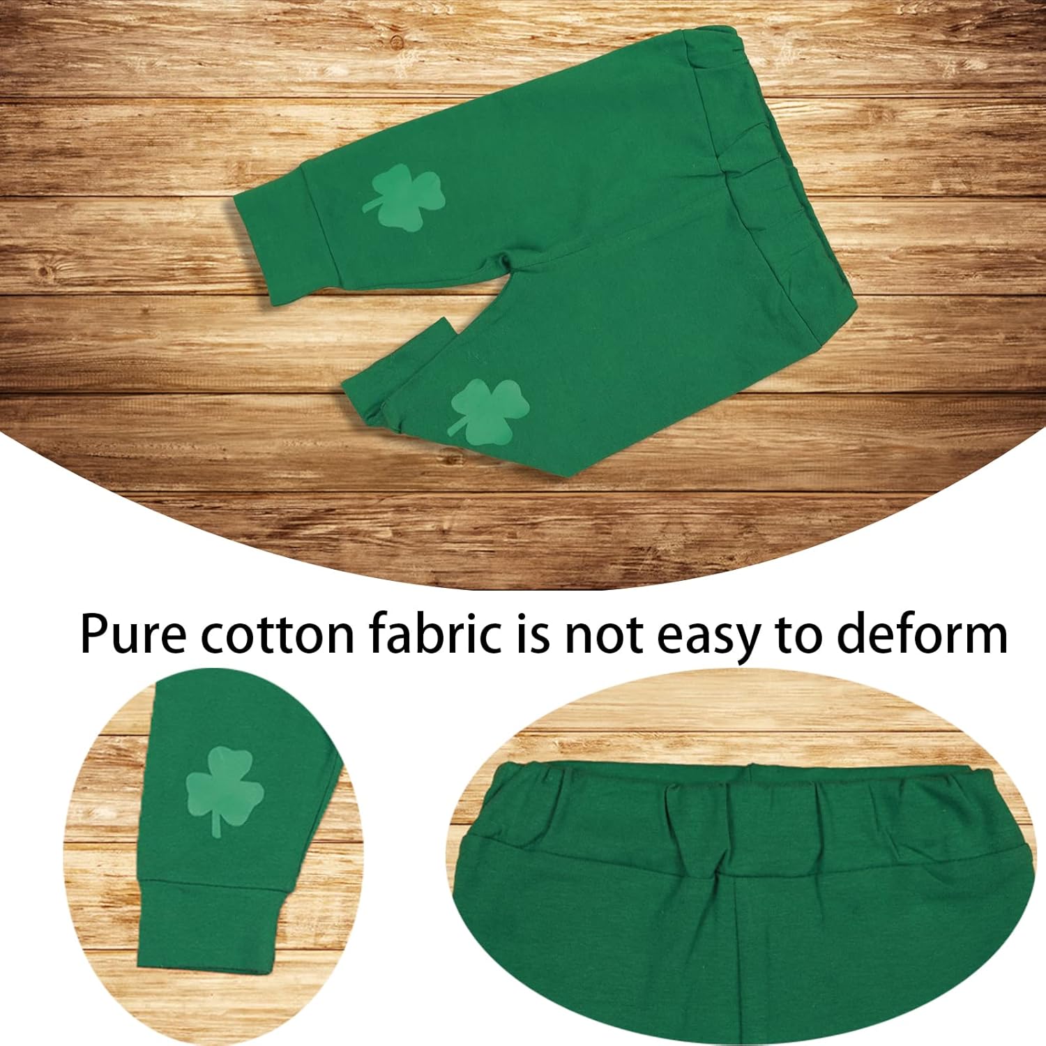 Baby Boy St. Patrick's Day Outfit，New Newborn My 1st St. Patrick's Day Long Sleeved Letter Top+pants+Hat 3Pcs Set - Image 9