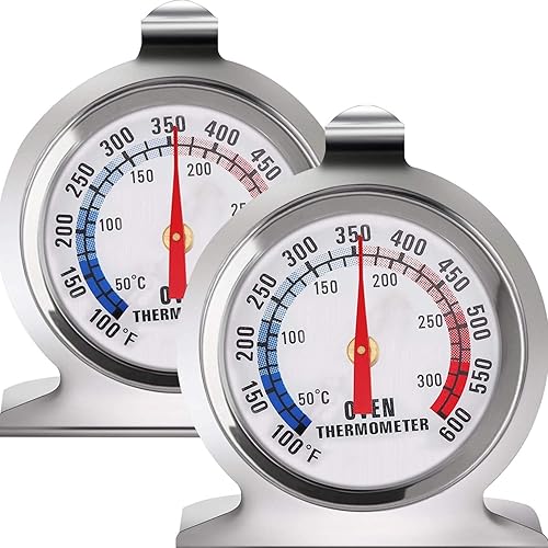 Lightbeam - Termómetro de horno con esfera de 2 pulgadas con rango de temperatura de 100 F a 600 F, termómetro de cocina con esfera grande para