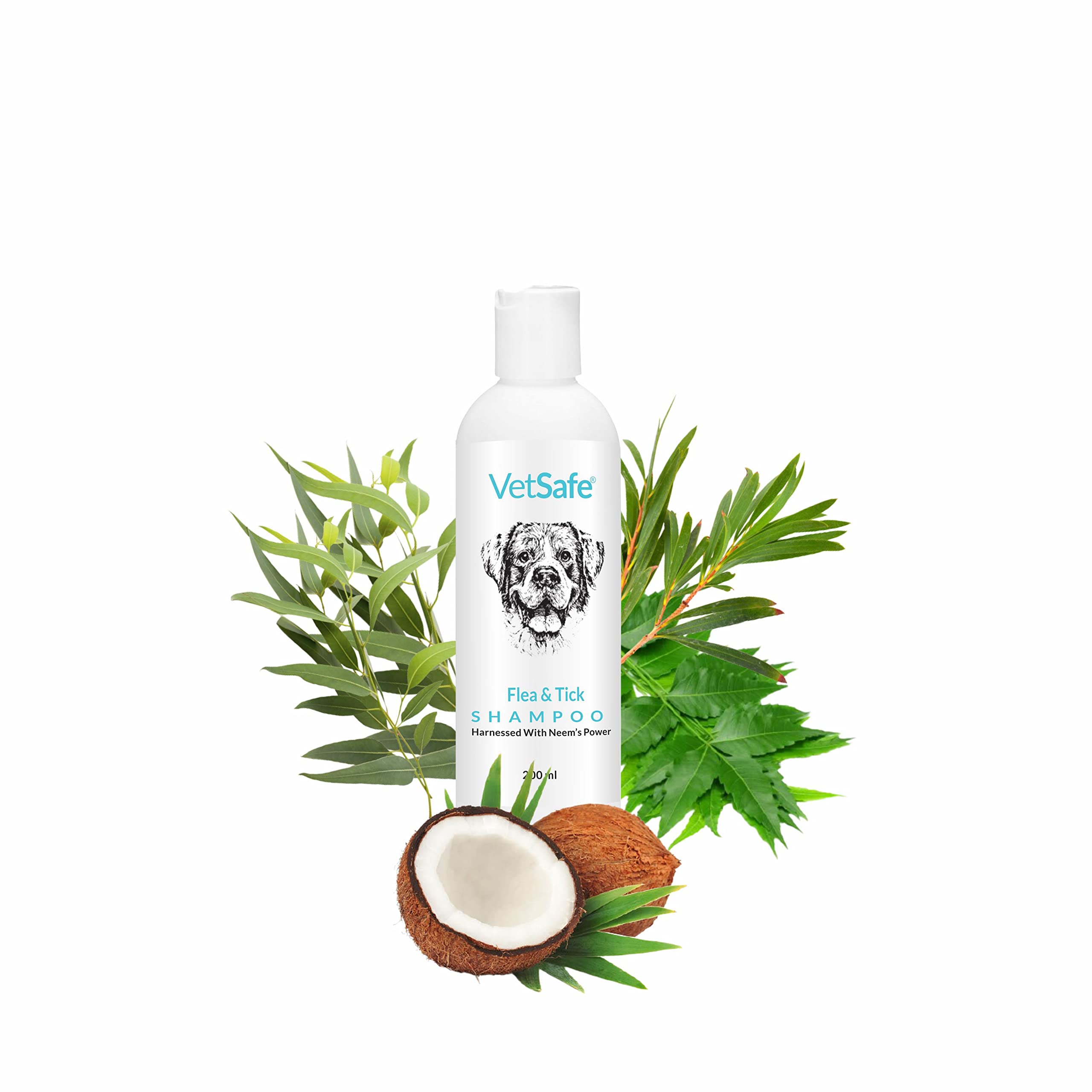VetSafe Flea and Tick Shampoo (200 ml) For Dog, Cat and Horse | Protects Against Ticks, Fleas and Lice | Powered with Neem | Anti-Microbial and pH Balanced Dog Shampoo | | Natural Moisturizing shampoo (B09F6M5NNG) Amazon Price History, Amazon Price Tracker