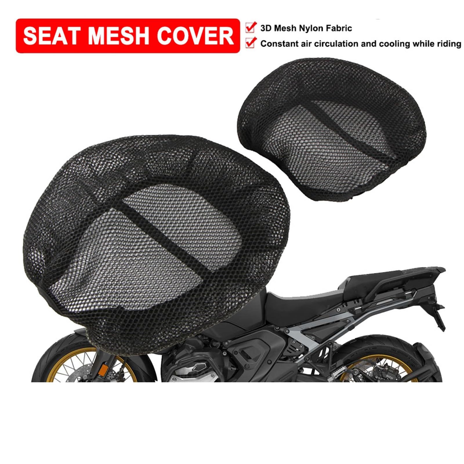 Coprisedile Per Moto Per BMW R1300GS Adventure R1300 GS ADV 2023-2026 Coperture Protettive Per Cuscino Del Sedile In Nylon Antiscivolo Con Rete