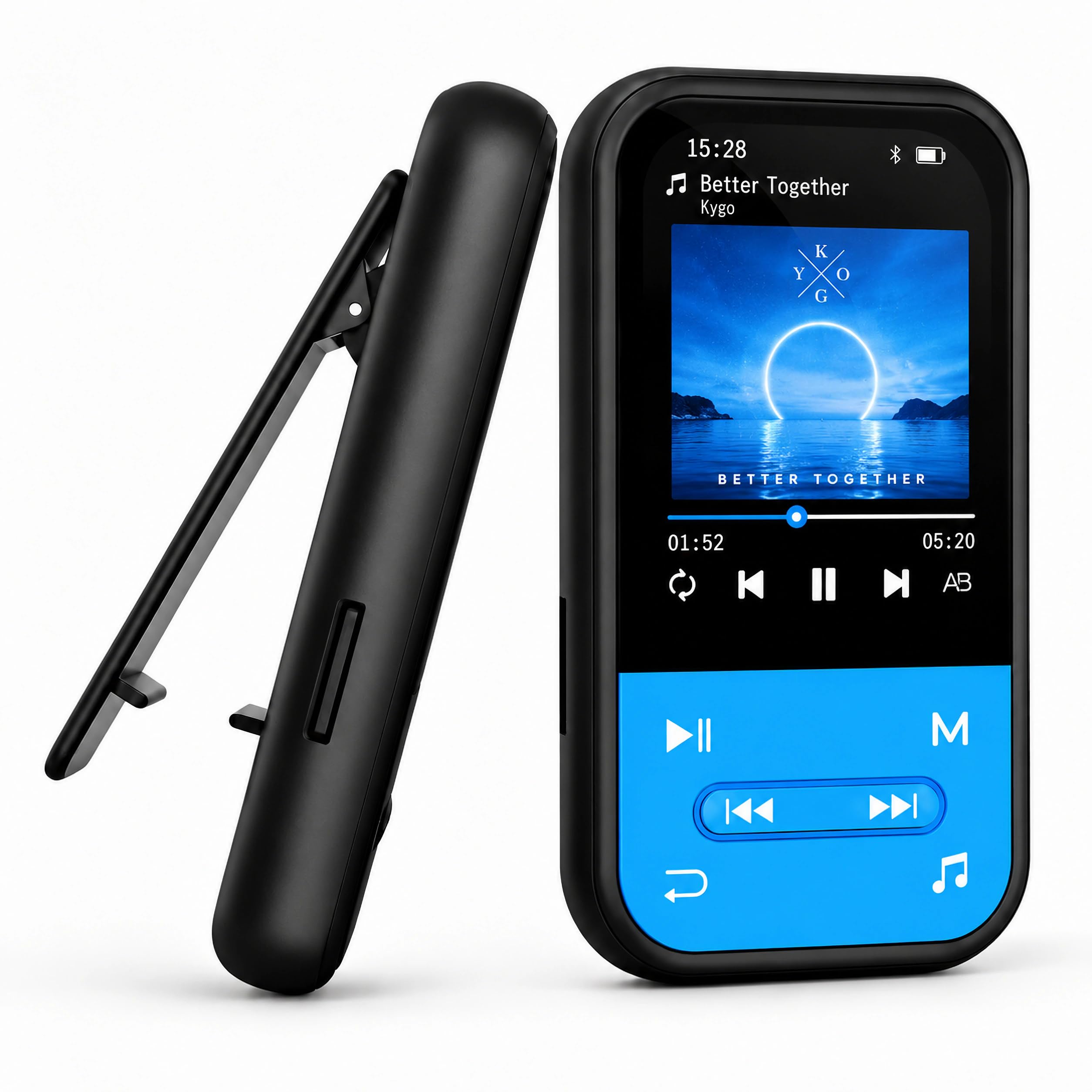 64GB Clip MP3 Player with Bluetooth 5.3, Music Player with FM Radio &amp; Voice Recorder, E-Book, Portable Music Player Running &amp; Workout, Supports up to 512GB, Earphones Included