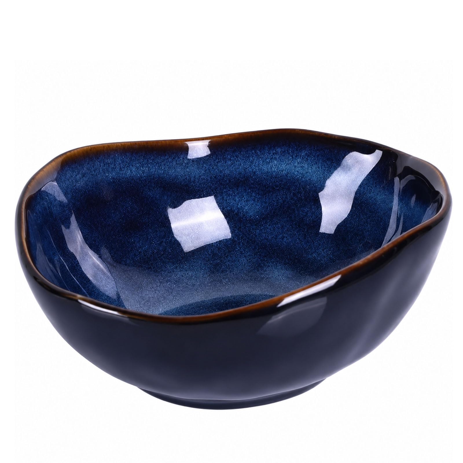 Bol décoratif en céramique bleu de 20,3 cm, bol à bonbons, salade, petit plat à bijoux pour chambre à coucher, centre de table, table de chevet, décoration de salon