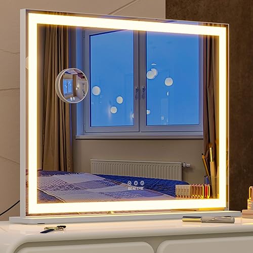 BEAUTME Espejo de tocador con luces, espejo de maquillaje con luces, espejo Hollywood iluminado para vestidor y dormitorio, mesapared, 3 modos de