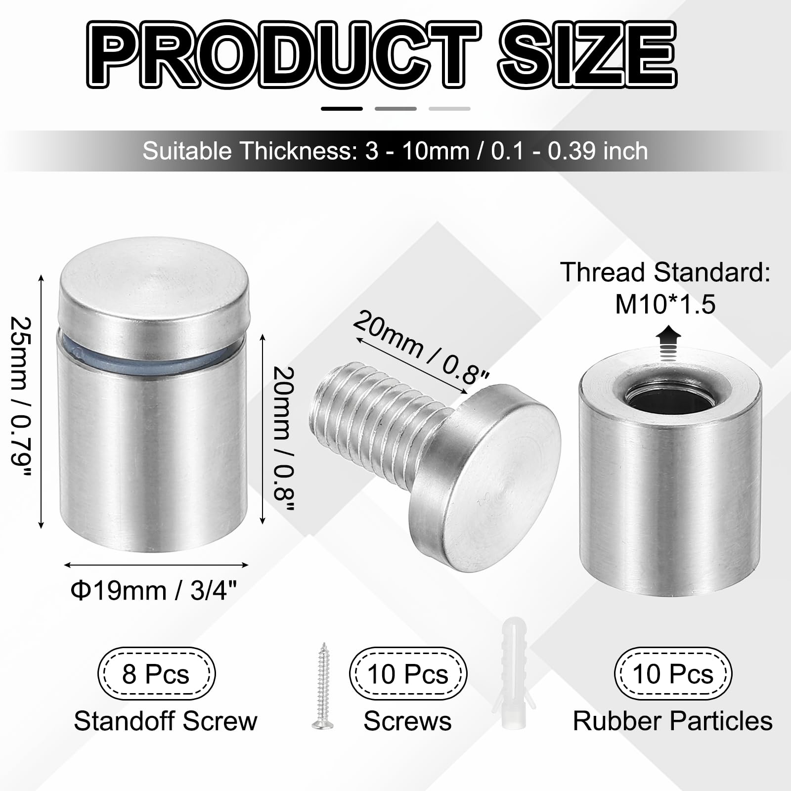 PATIKIL 3/4x1" Standoff Screws - Image 2