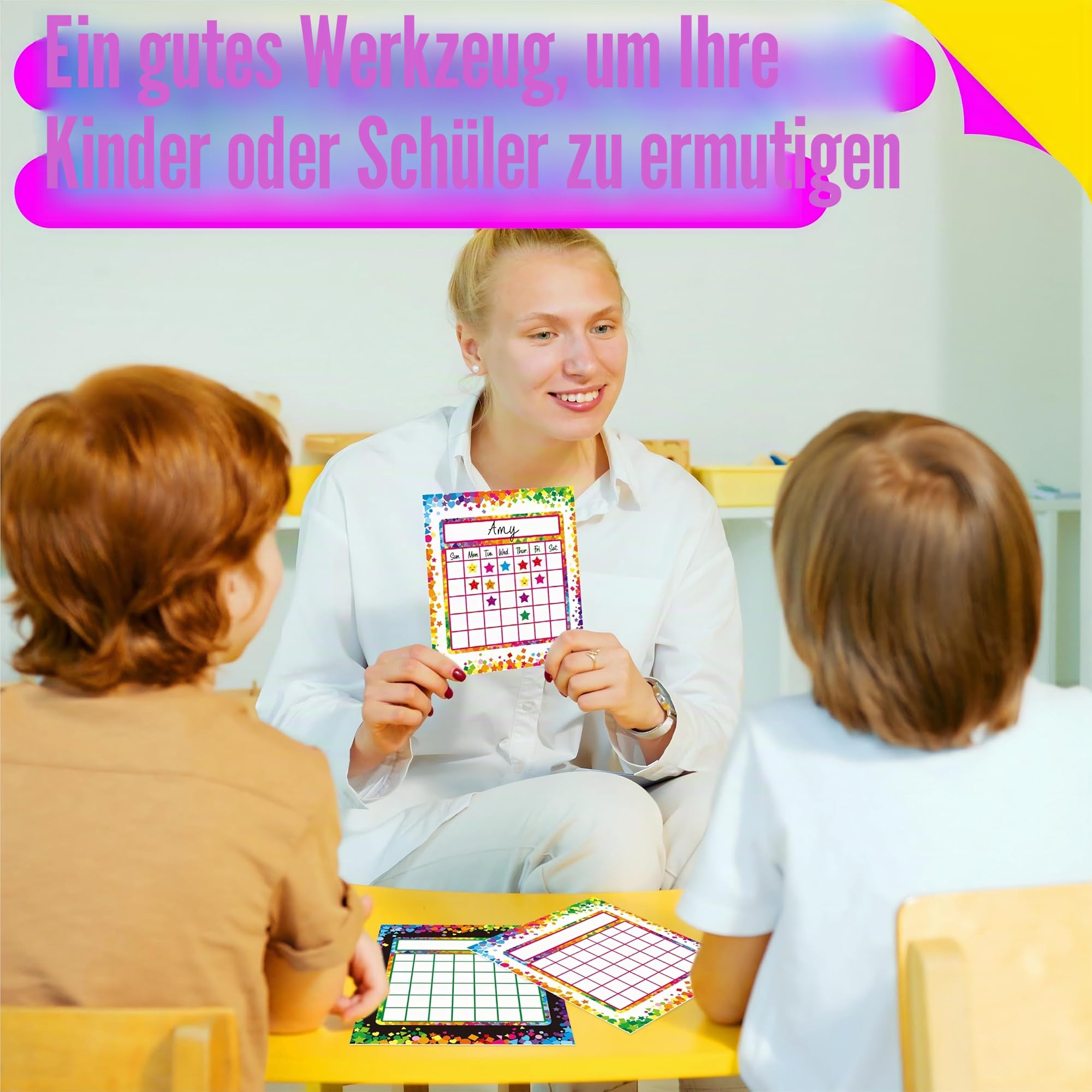 66 Belohnungstafel/Star Chart in 2 Designs mit 2024 Sternstickern