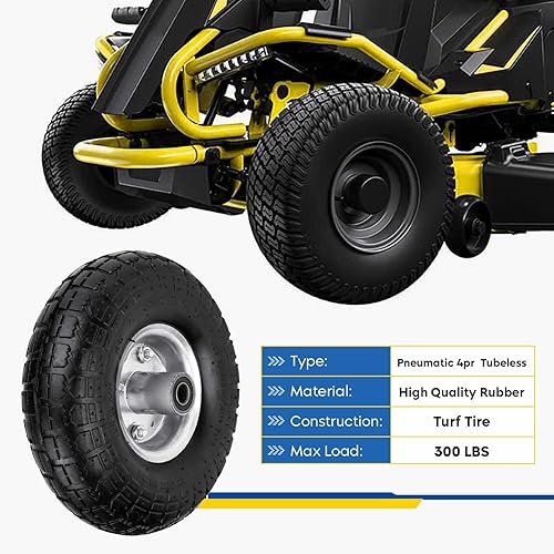 Miniatura 7 de Neumáticos de cortacésped resistentes en rueda de 4.103.50-4 pulgadas con tubo interior de 10 pulgadas, tamaño de buje de 58 pulgadas, cubo de