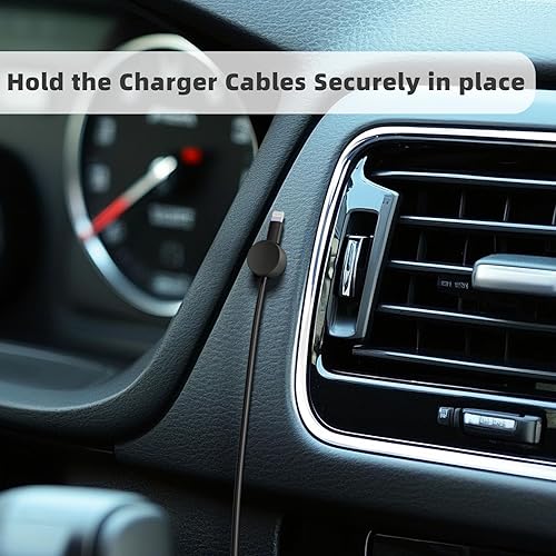 Miniatura 2 de Roctee Paquete de 8 soportes organizadores de cables, gestión de clips magnéticos para cables, soporte de alambre adhesivo para el hogar, oficina,