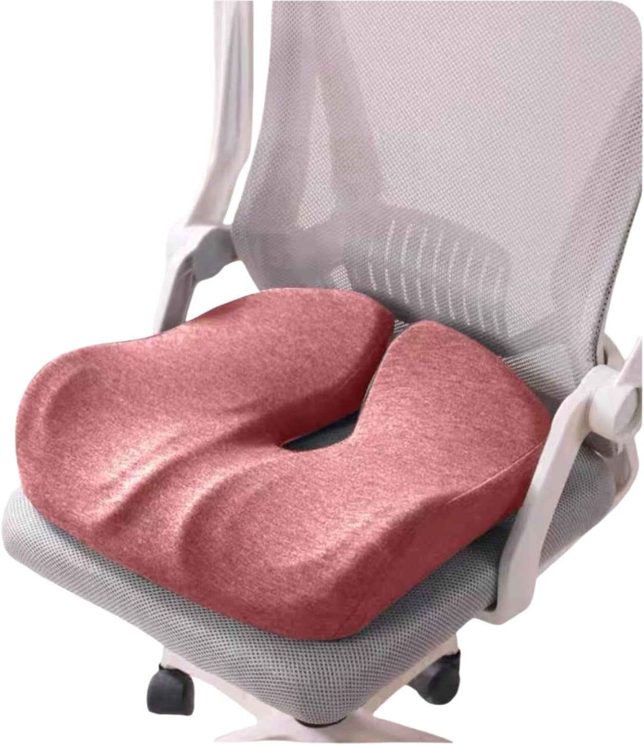 Orthopedic Seat Cushion for Tailbone Pain Relief & Hemorrhoids Premium Memory Foam Coccyx Pillow for Women, Office Chair Cushion, Ideal for Pregnancy, Sitting, Driving & Post-Surgery (Pink)