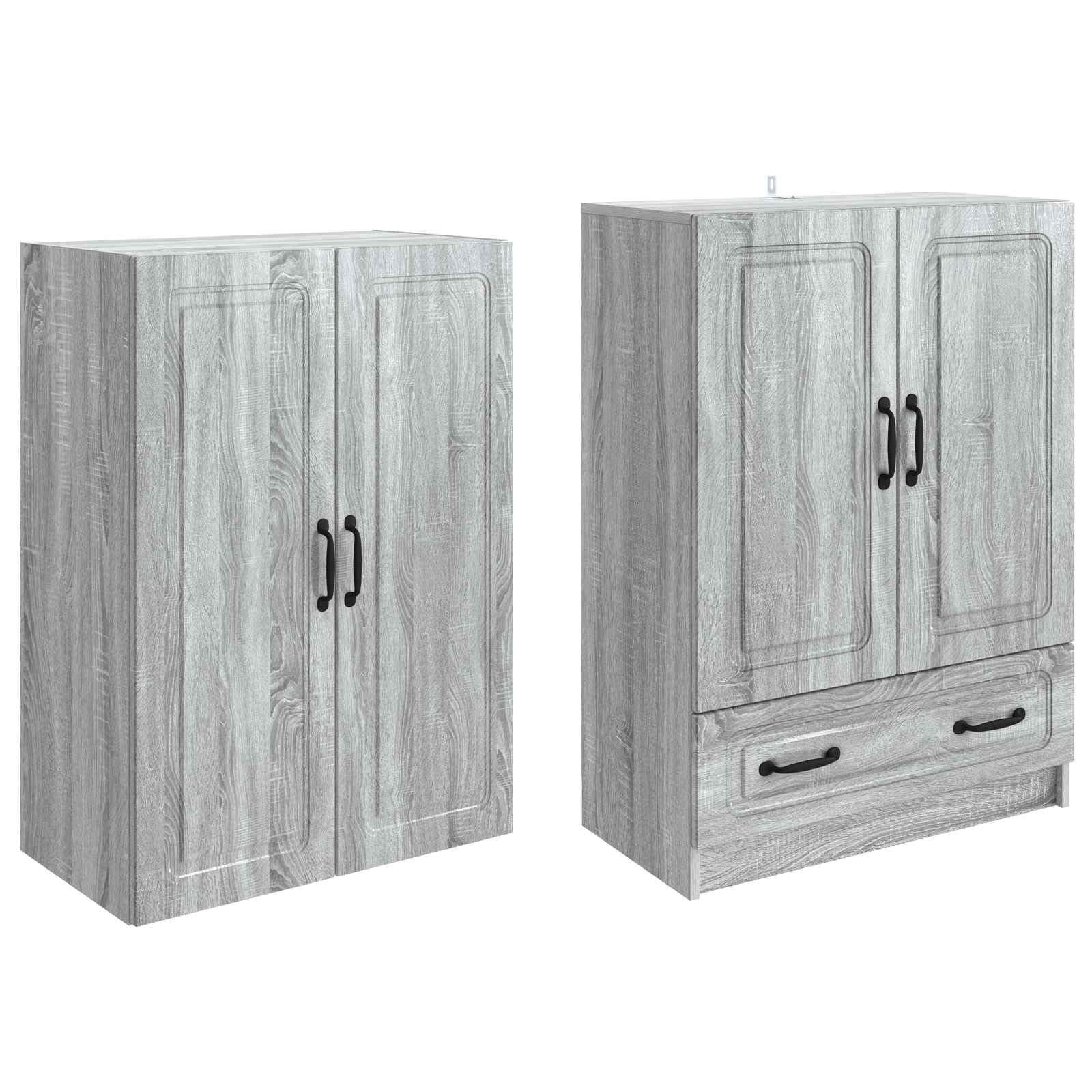 2-teiliges Schrank-Set Sonoma grau Holz technisch