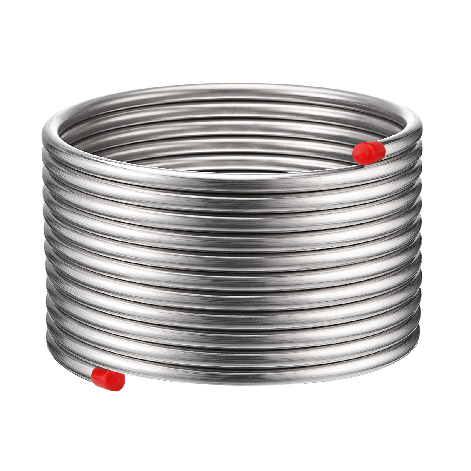 Vigorous Wort Chiller, 1/2" x 25 Ft Food Grade 304 Stainless Steel Coil, Water Chiller for Ice Bath Beer Brewing Tubing Coil, Stainless Steel Immersion Chiller