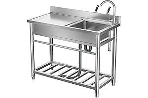 Outdoor Sink Cabinet with Workbench and Storage