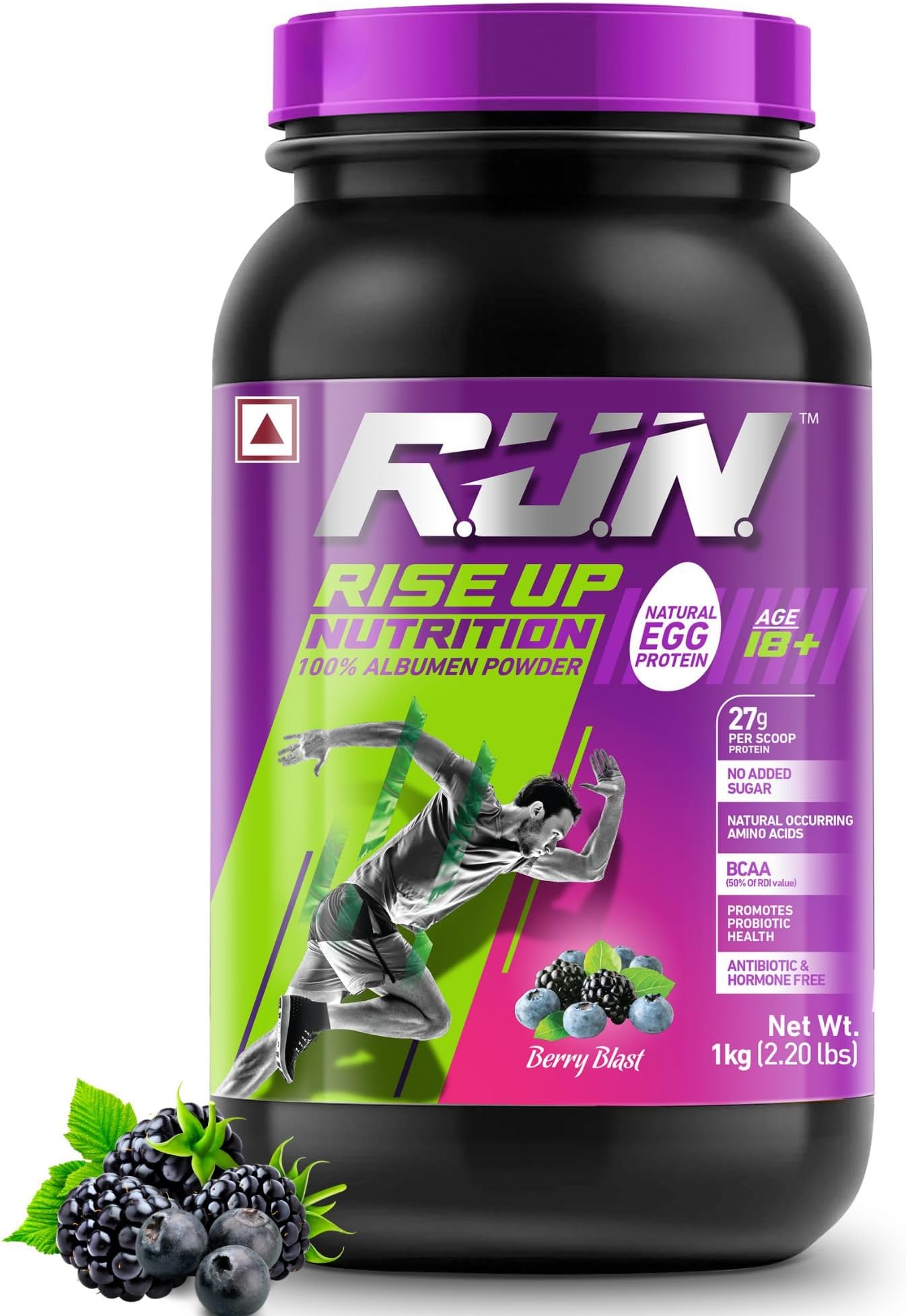 - Albumen – 100% Egg White Protein Powder | Lactose Free | No Bloating | Lean Muscle | Fast Absorption | Whey Alternative Protein | Berry Blast-1kg