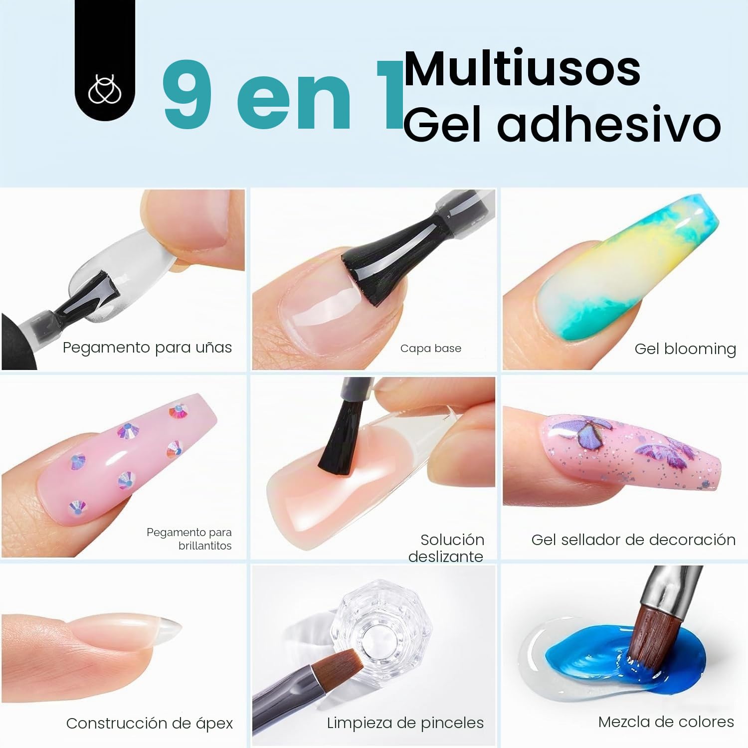 Beetles Nail Tips Kit Almond, 504pcs Uñas para Pegar Kit Easy Nail Extension Set Etch X Nail Tips para uñas de gel Cortas Medio Almond Medio Mate Nail Tips 5 en 1 Nail Glue UV LED Nail Lamp DIY