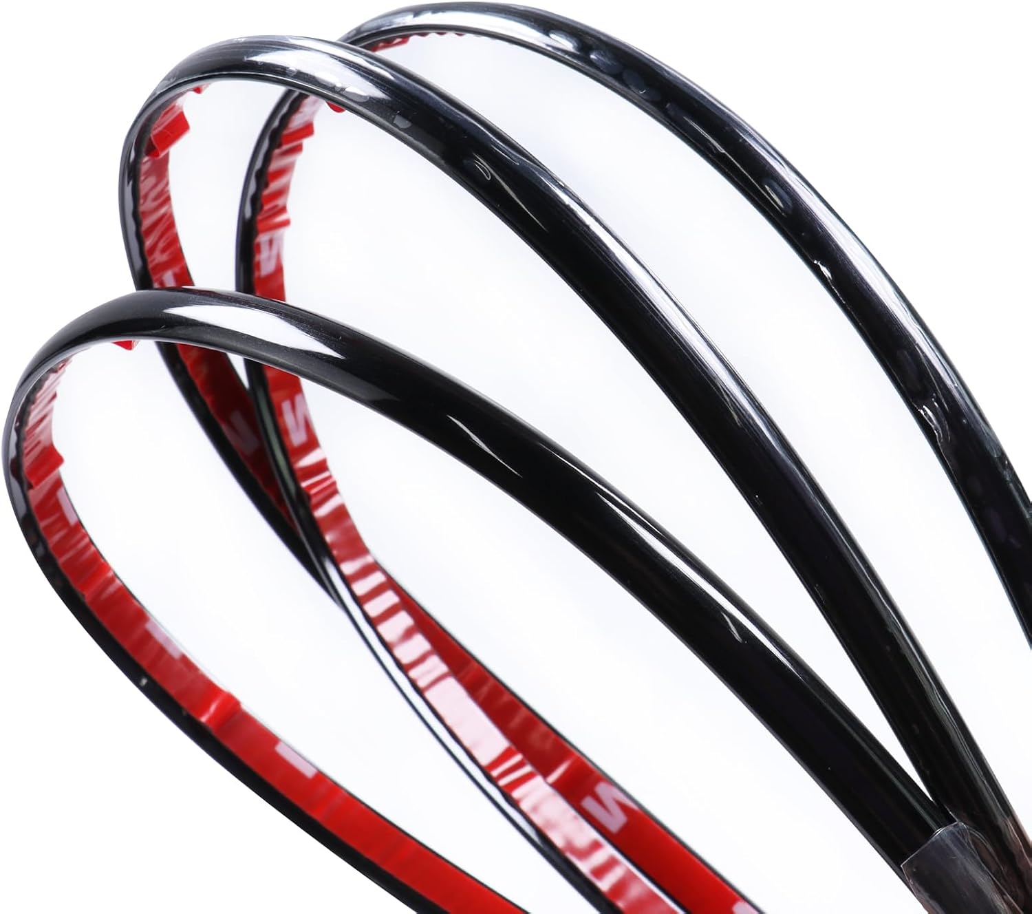 100Ft Automotive Trim Molding Glossy Black 1/4in(6mm) Car Side Body Chrome Trim Strip Self Adhesive Scratch-Proof for Motor/Truck/RV Door Window Bumper