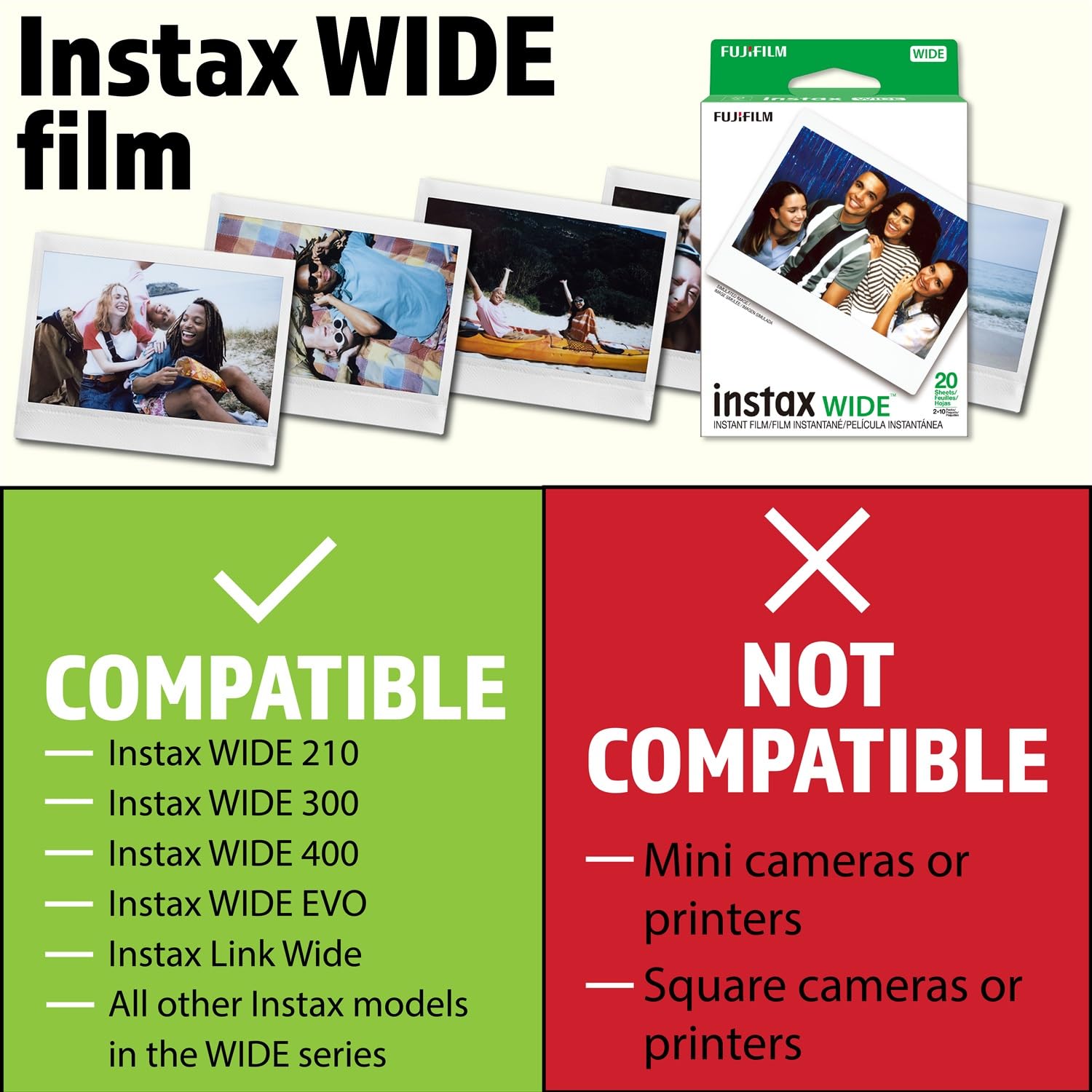 Amazon.com : Fujifilm Instax Wide Instant Film Twin Pack (100 