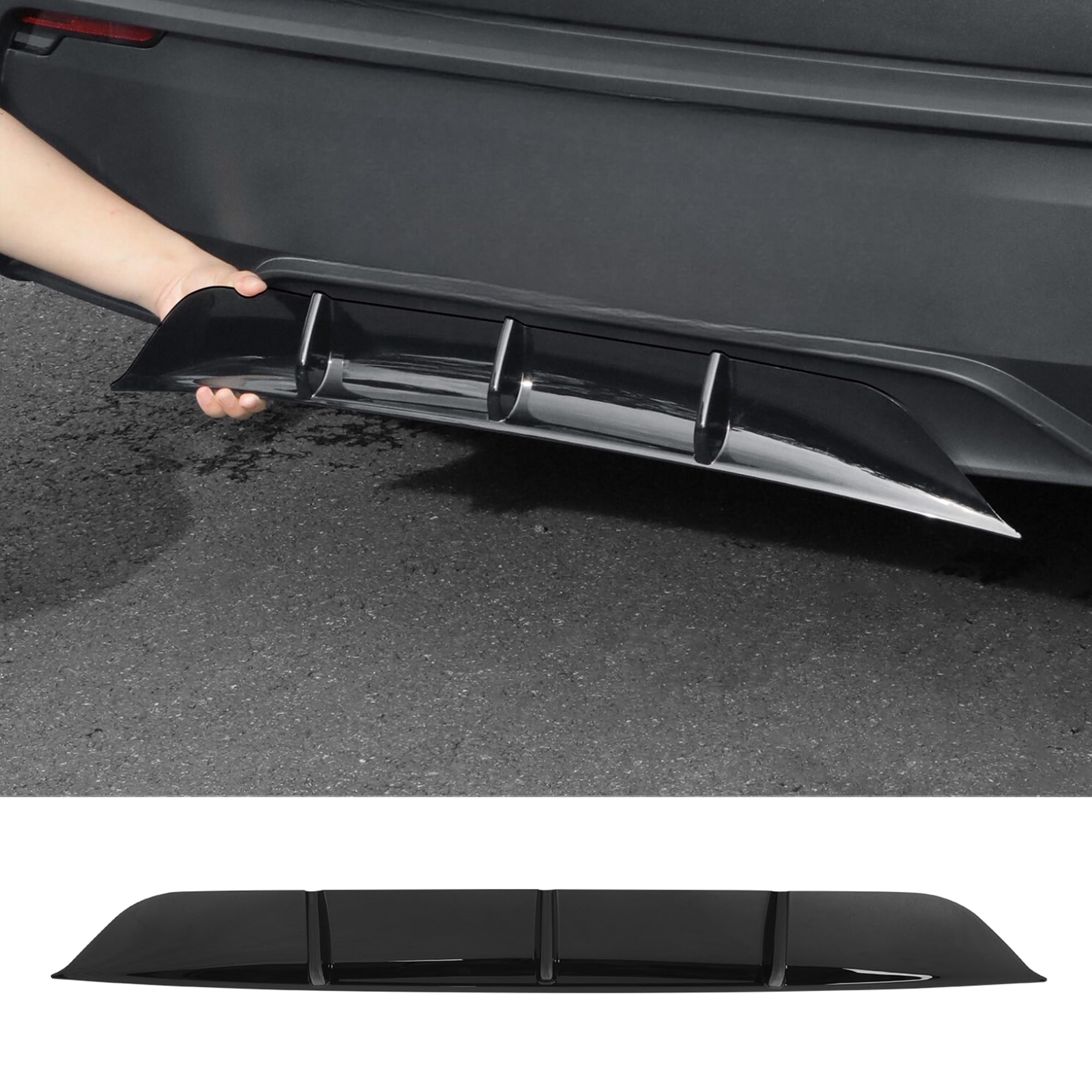 Arcoche hinteren Diffusor für Tesla 2025 2026 Model Y Juniper hinteren Stoßstanger Formen unteren Lippen Splitter Spoiler Model Y Zubehör, Not for Model Y Standard (glänzendes Schwarz)