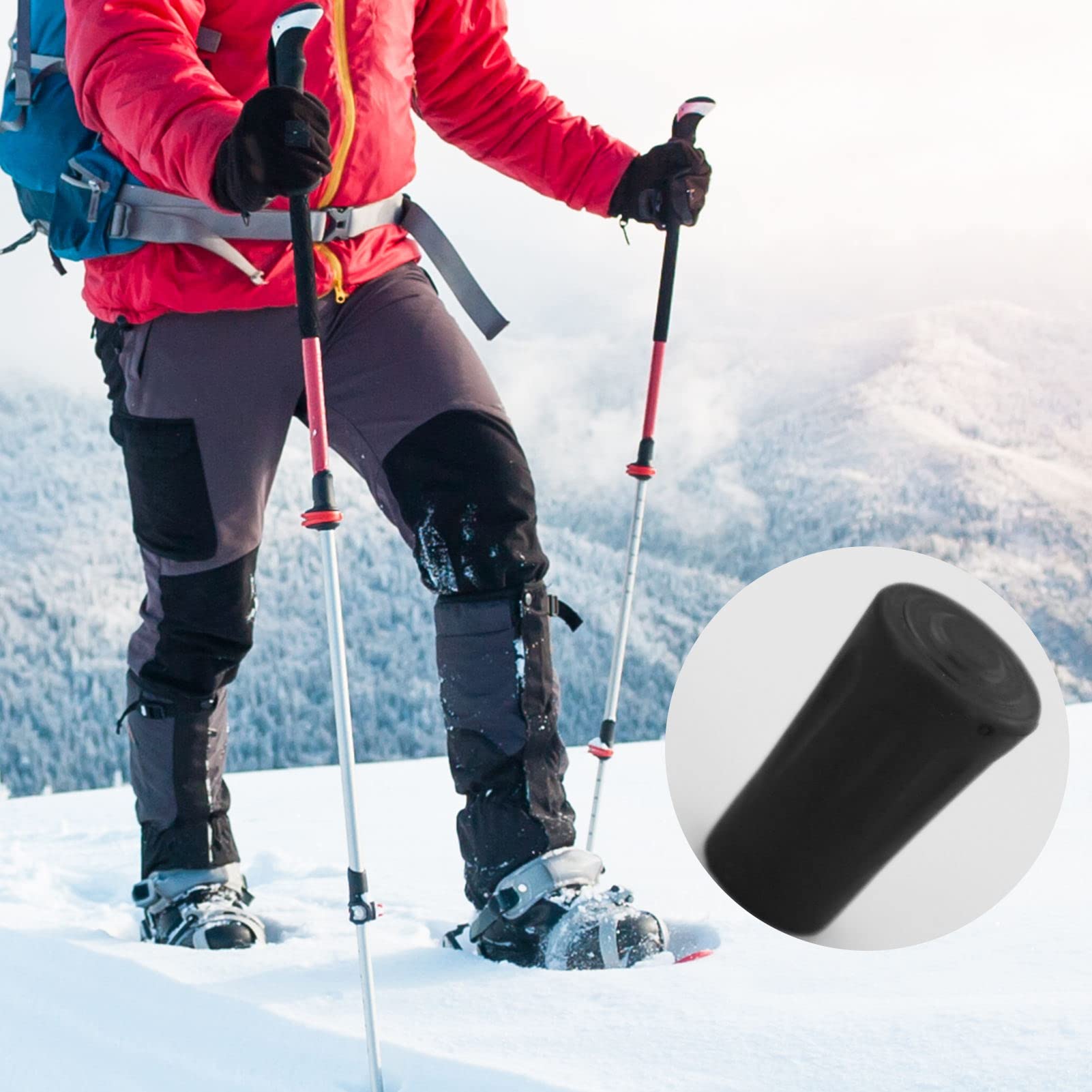 Gommini Per Bastoncini Walking 6 Pezzi Gommino Trekking Punte Ricambio Piedini Robusti Tappi Per Bacchette Da Montagna Per Passeggio Escursioni, 11mm