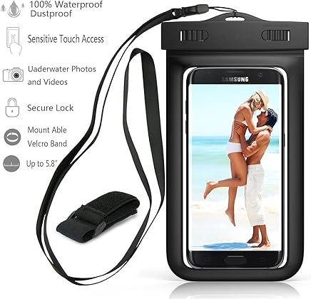 Bolsa Impermeable, Kosse Bolsa Estanca Resistent al Agua IPX8 para iPhone 7 6S, 7 6S Plus, SE, Galaxy S7 S6 J7 J5 J3, Huawei P20 P9 P8 Lite, Xiaomi A1/Redmi Note 5/5 Plus hasta 6,0