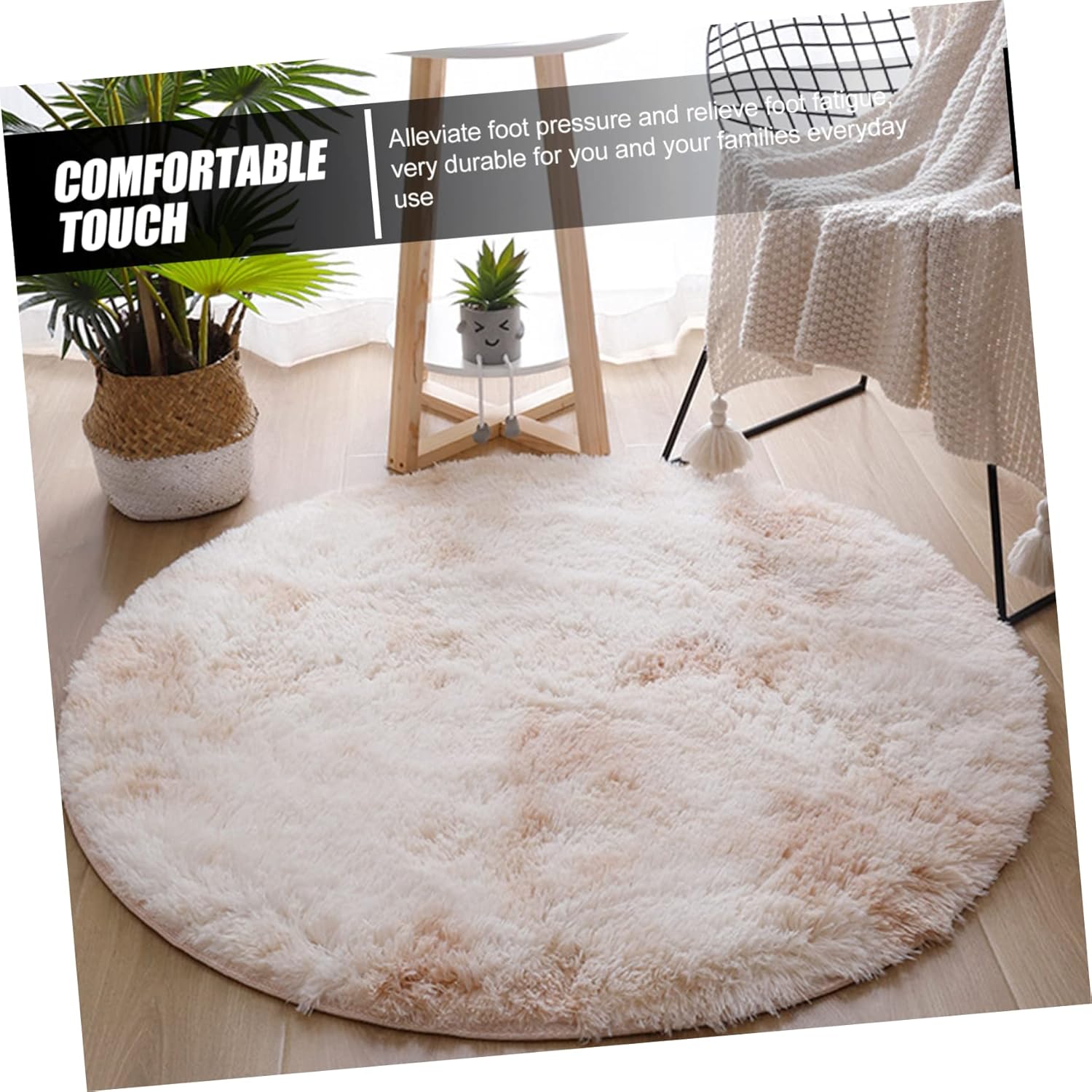 LIFKOME Plush Floor Mat Shaped Decorative Carpet for Living Room Bedroom and Home Use Soft Supple Floor Rug for Housewarming and Nursing Needs