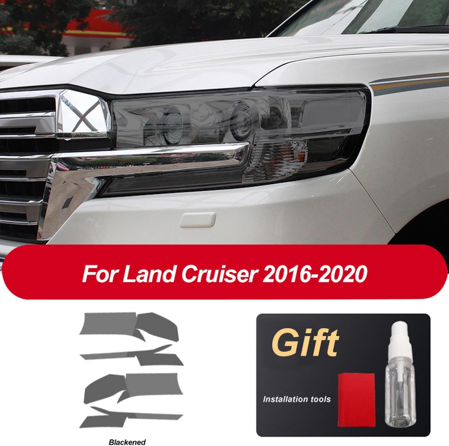 Car Headlight Protective Film Headlamp Restoration Transparent TPU Sticker，for Toyota Land Cruiser 2014-2020 Accessories