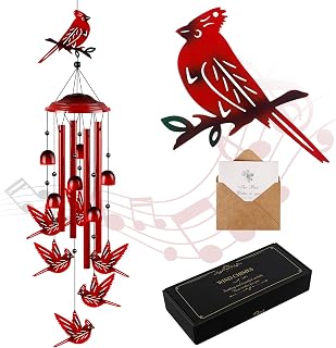 YHmall Cardinal Wind Chimes for Outside, 35" Cardinal Gifts for Women