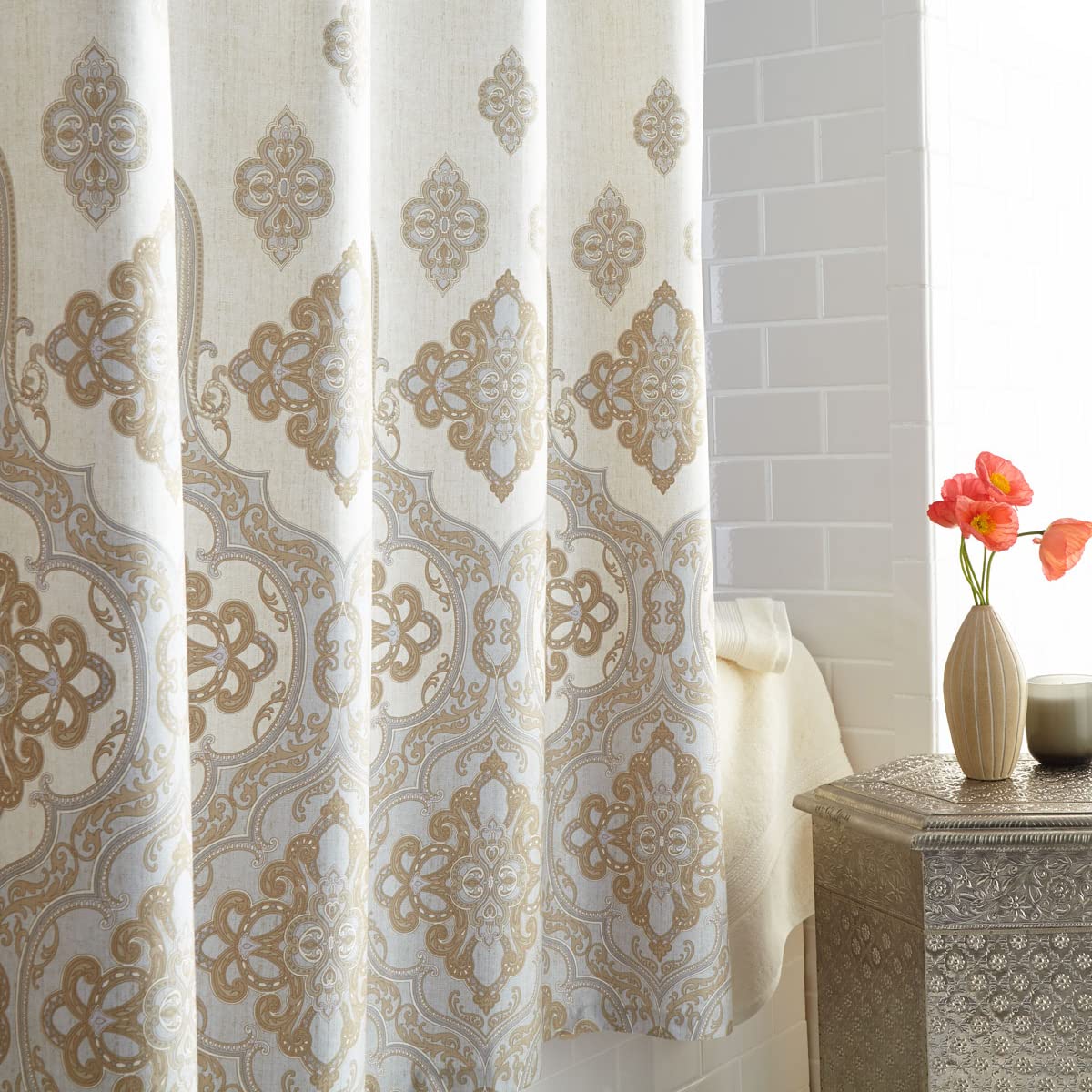 DS BATH Hudson Waterproof Polyester Fabric Printed Shower Curtain for Bathroom,Decorative Bathroom Curtains,72