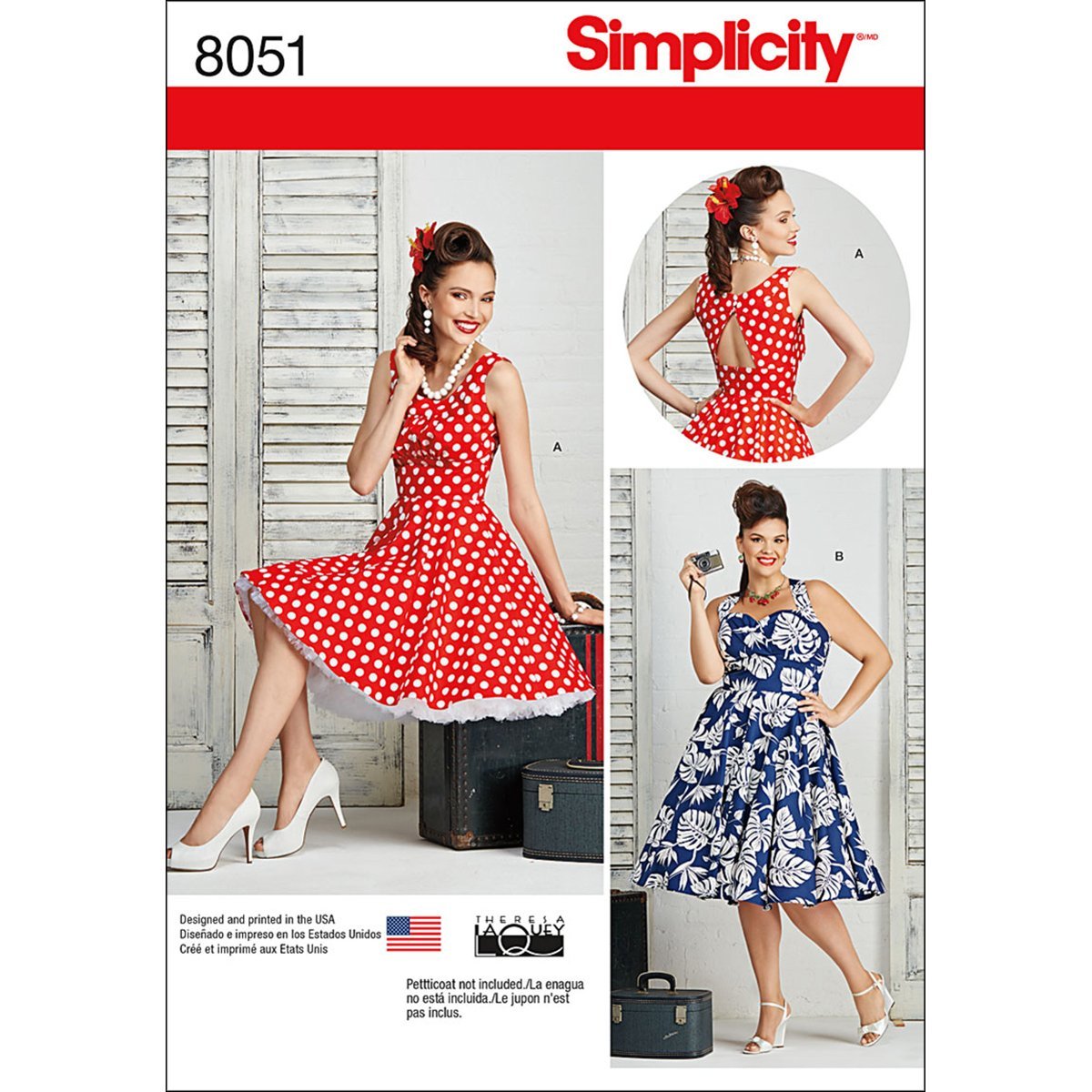 Amazon.com: Simplicity 8051 1950's Vintage Fashion Women's Pin Up Dress  Sewing Pattern by Theresa Laquey, Sizes 20W-28W : Arts, Crafts & Sewing