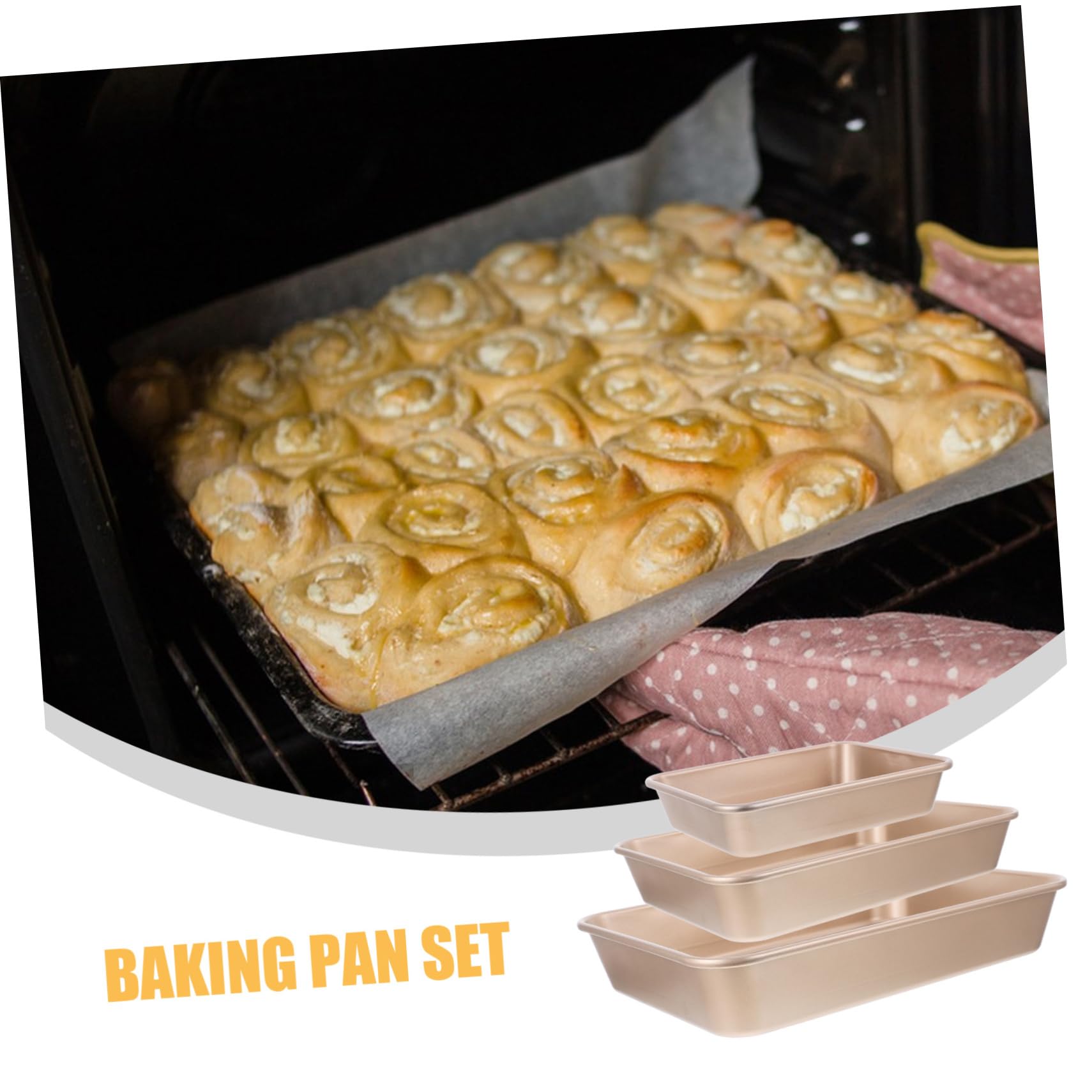 ULTECHNOVO 3pièces Moules à Pâtisserie Rectangulaires Tôle Acier Antiadhésifs Pour Biscuits Lasagnes Pain